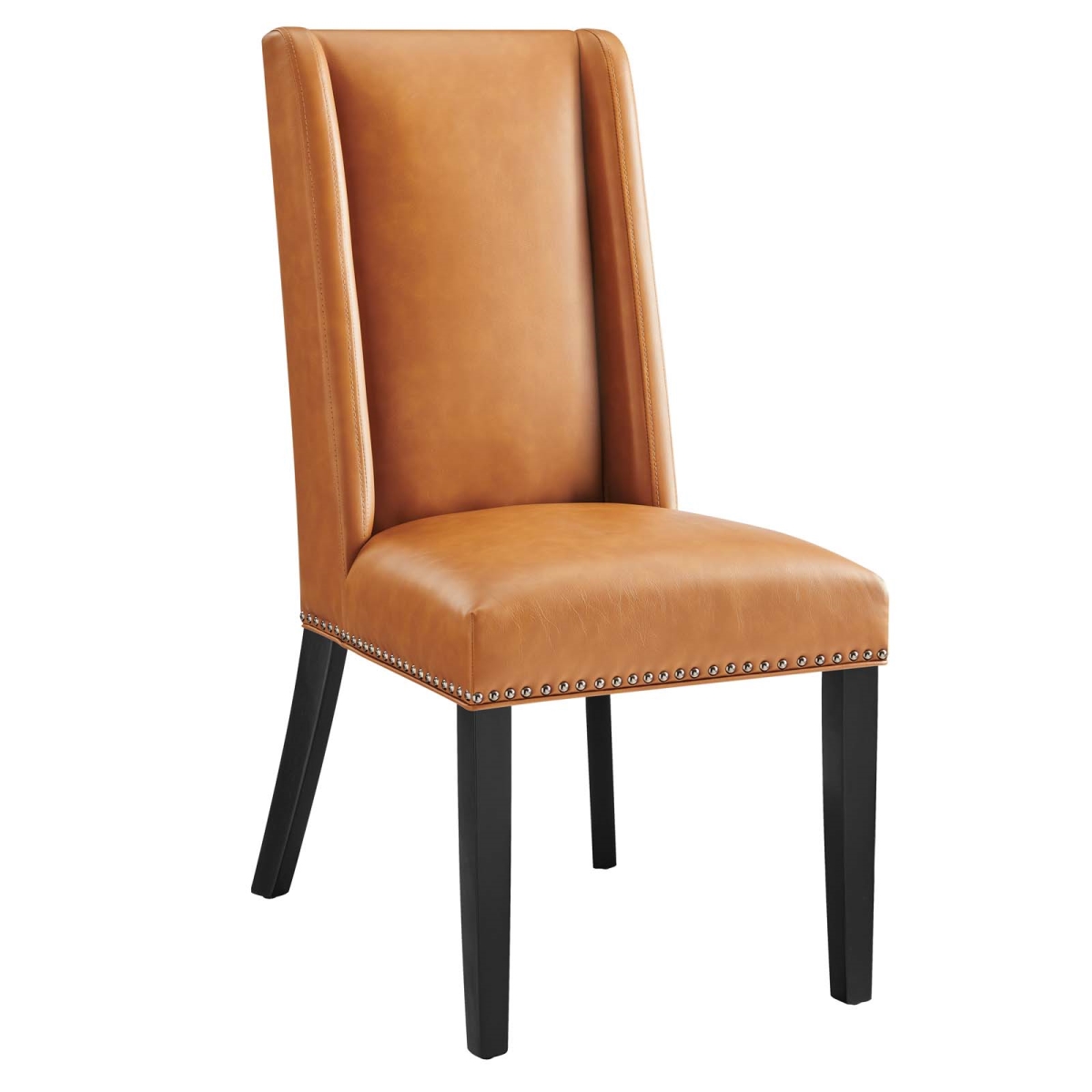EEI-2232-TAN 40 x 23.5 x 19.5 in. Baron Vegan Leather Dining Chair, Tan