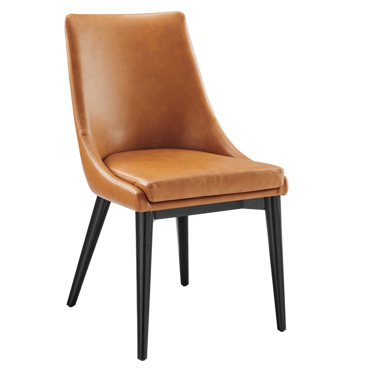 EEI-2226-TAN 34 x 19 x 23.5 in. Viscount Vegan Leather Dining Chair, Tan