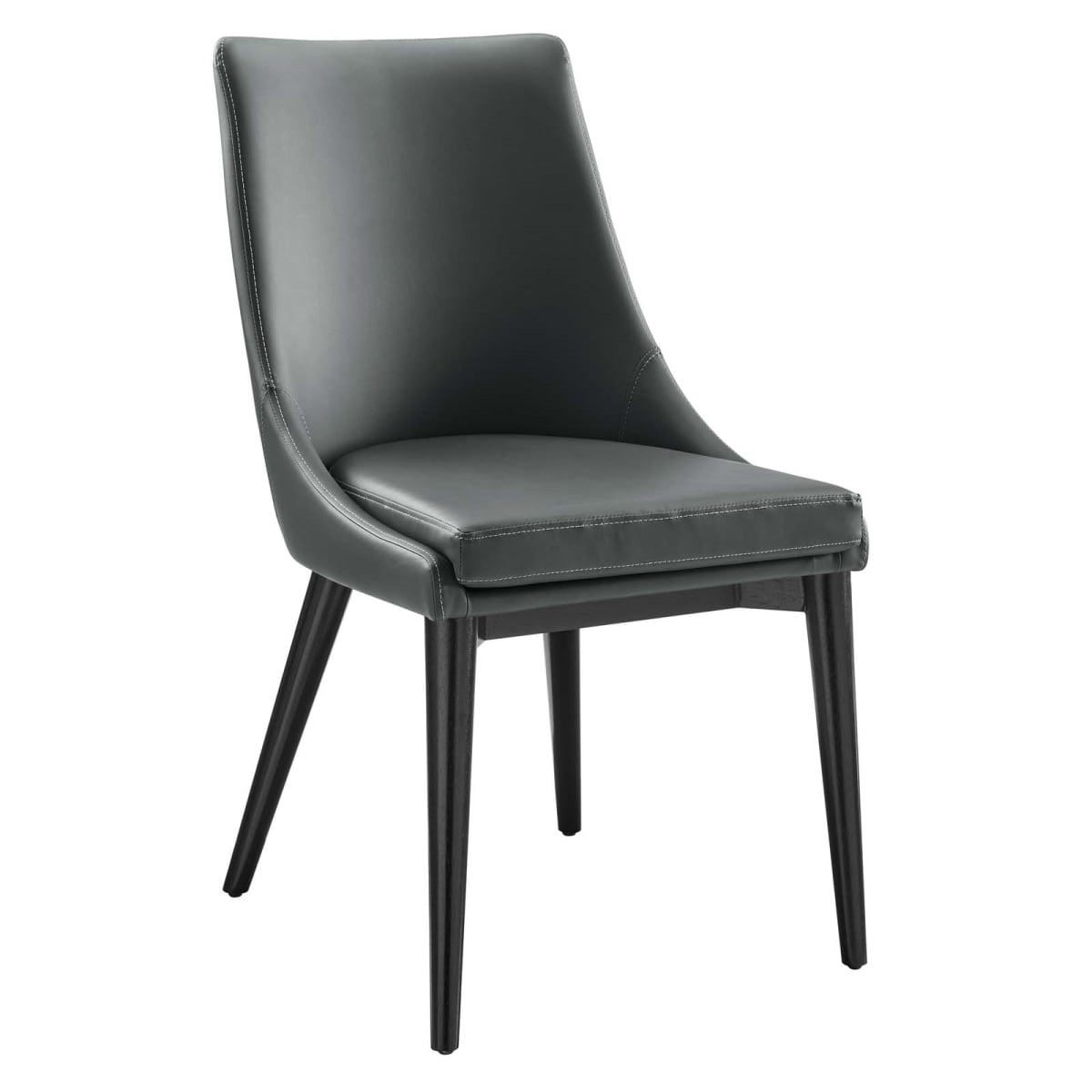 EEI-2226-GRY 34 x 19 x 23.5 in. Viscount Vegan Leather Dining Chair, Gray