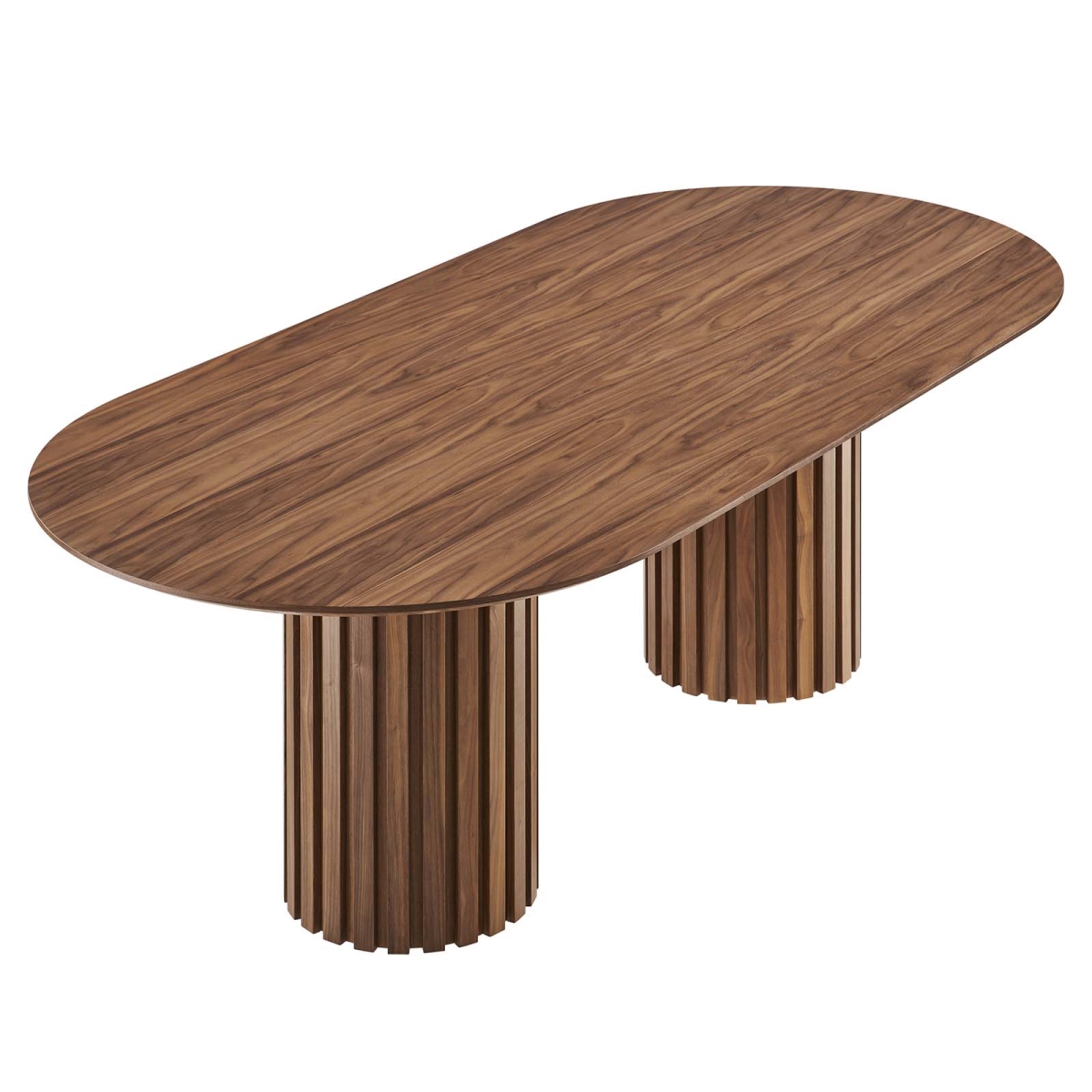 EEI-6065-WAL-SET 95 in. Senja Oval Dining Table, Walnut