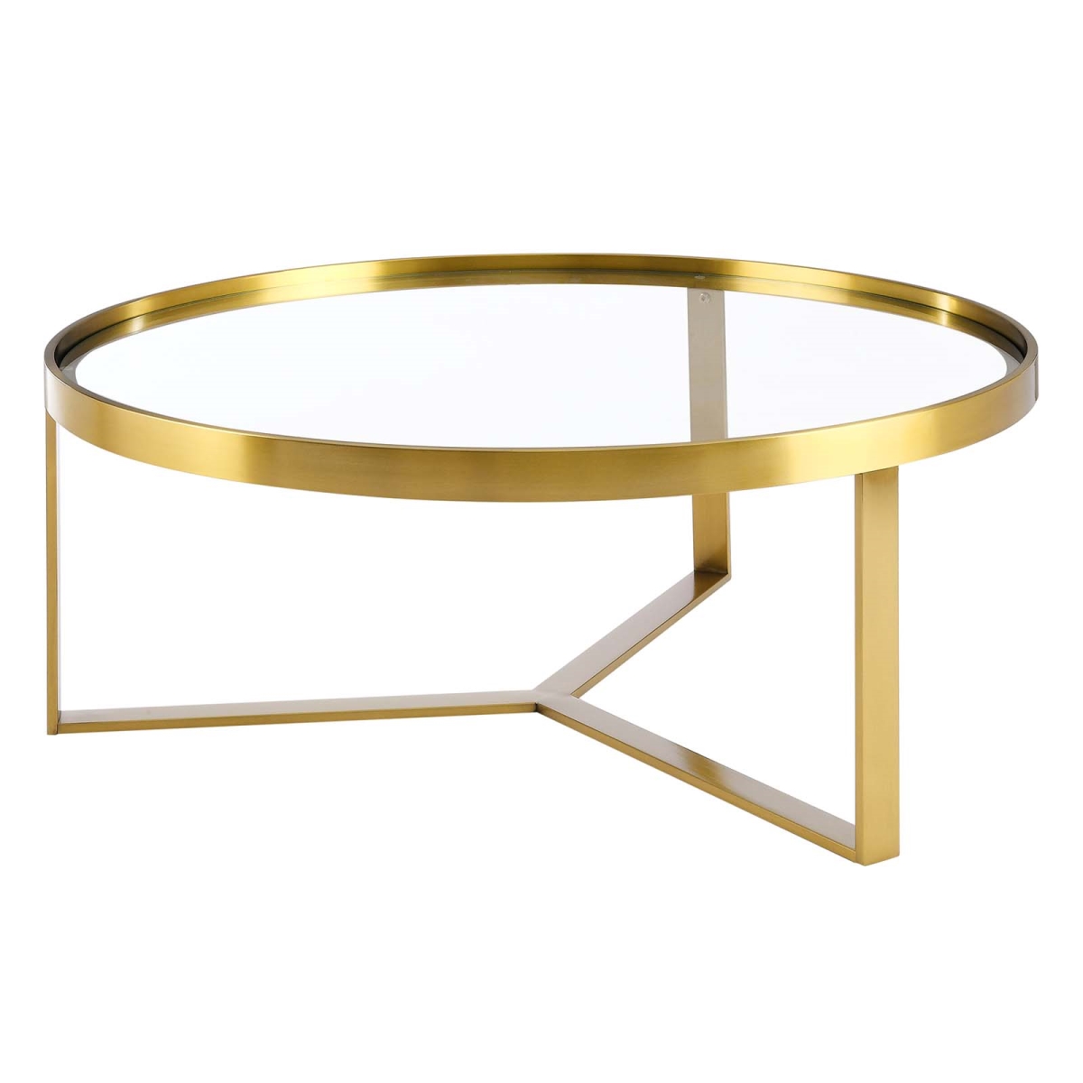 EEI-6153-GLD 13.5 x 35.5 x 35.5 in. Relay Coffee Table, Gold