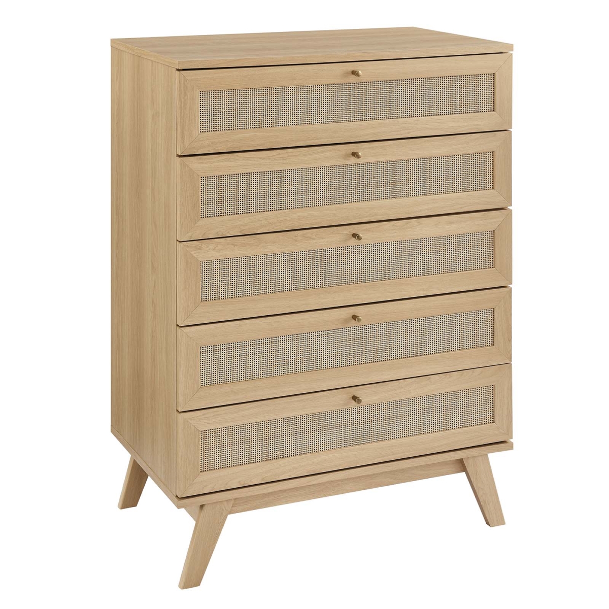 MOD-7052-OAK 44.5 x 18.5 x 31 in. Soma 5-Drawer Chest, Oak