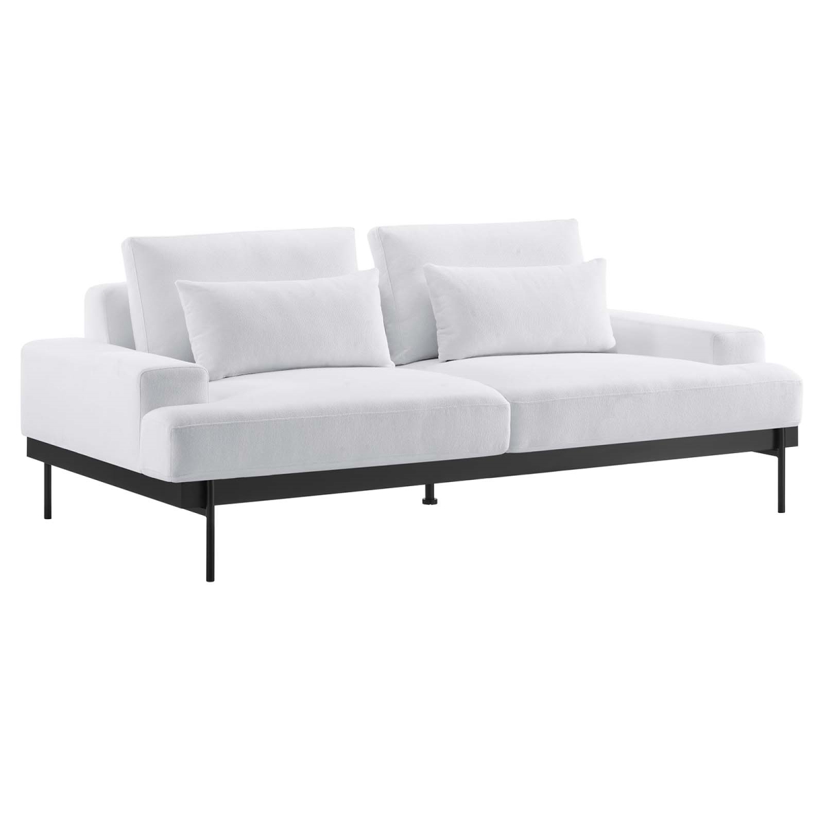 EEI-6214-WHI 33 x 85.5 x 40 in. Proximity Upholstered Fabric Sofa, White