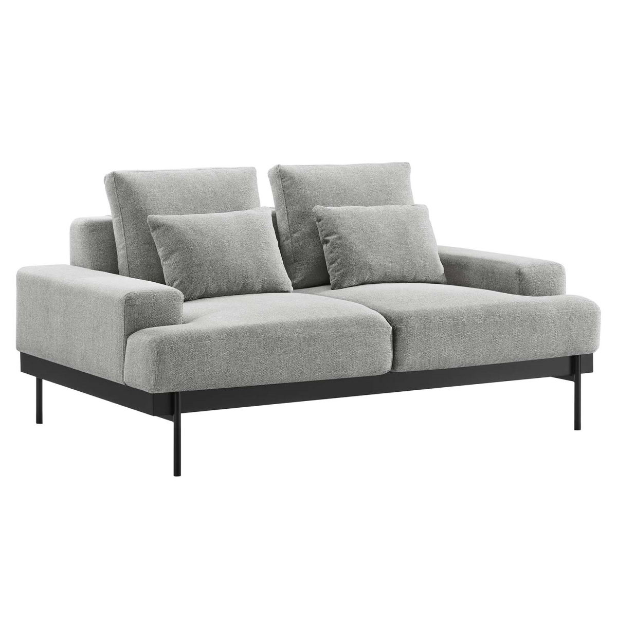 EEI-6215-LGR 33 x 67.5 x 40 in. Proximity Upholstered Fabric Loveseat, Light Gray