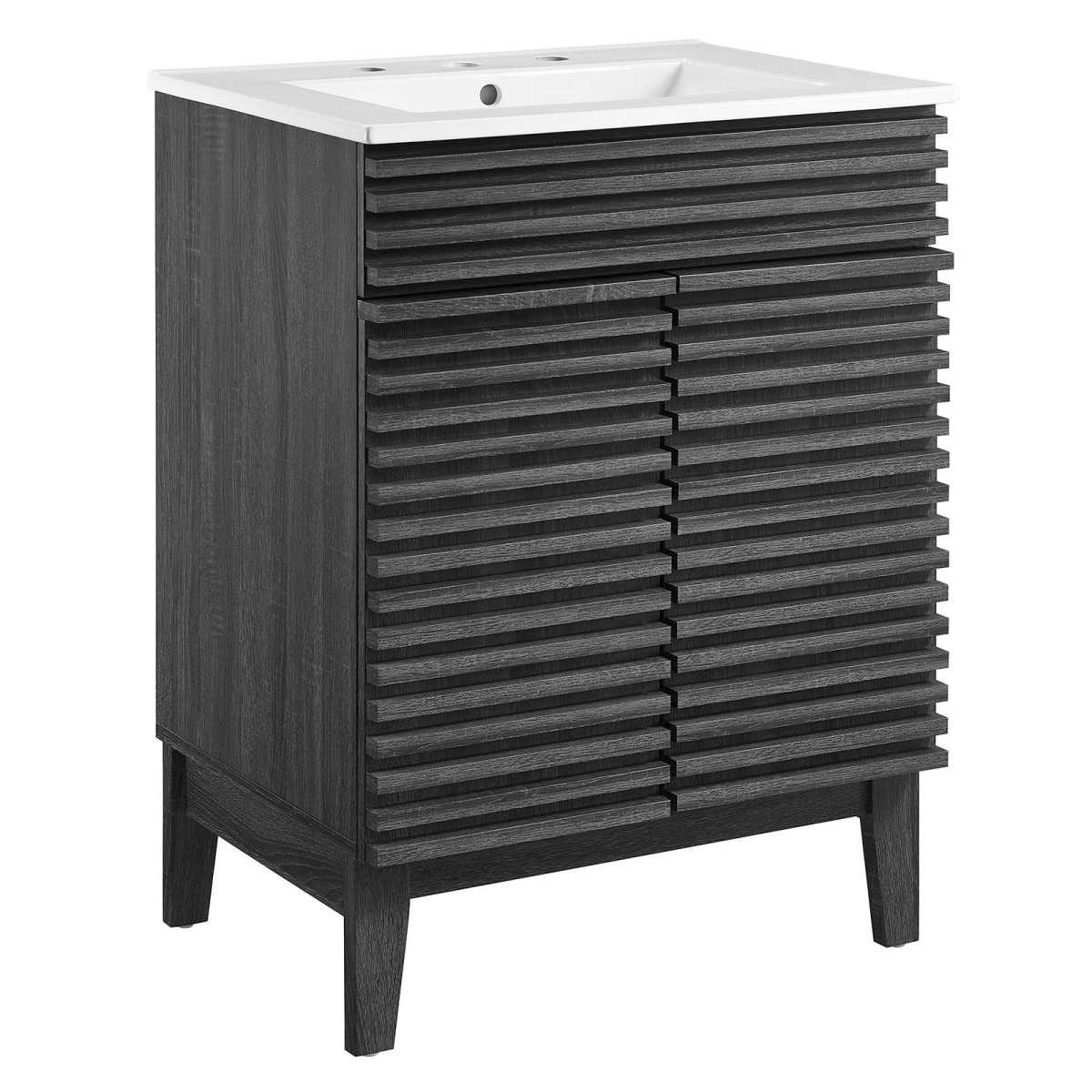 EEI-3860-CHA-WHI 32.5 x 24.5 x 18.5 in. Render Bathroom Vanity, Charcoal & White