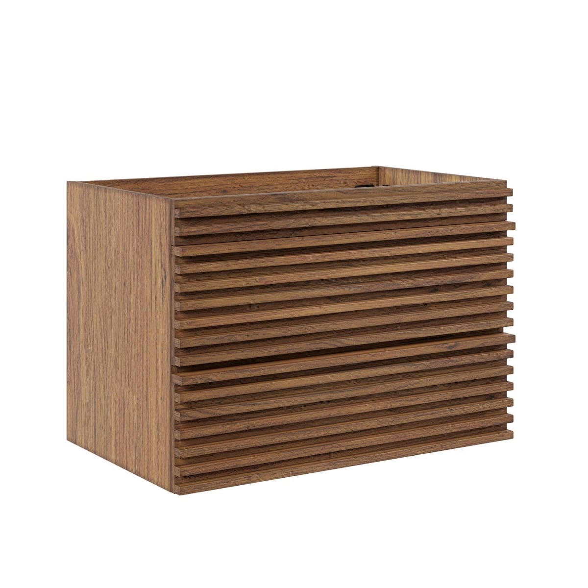 EEI-4850-WAL 30 in. Render Wall-Mount Bathroom Vanity, Walnut