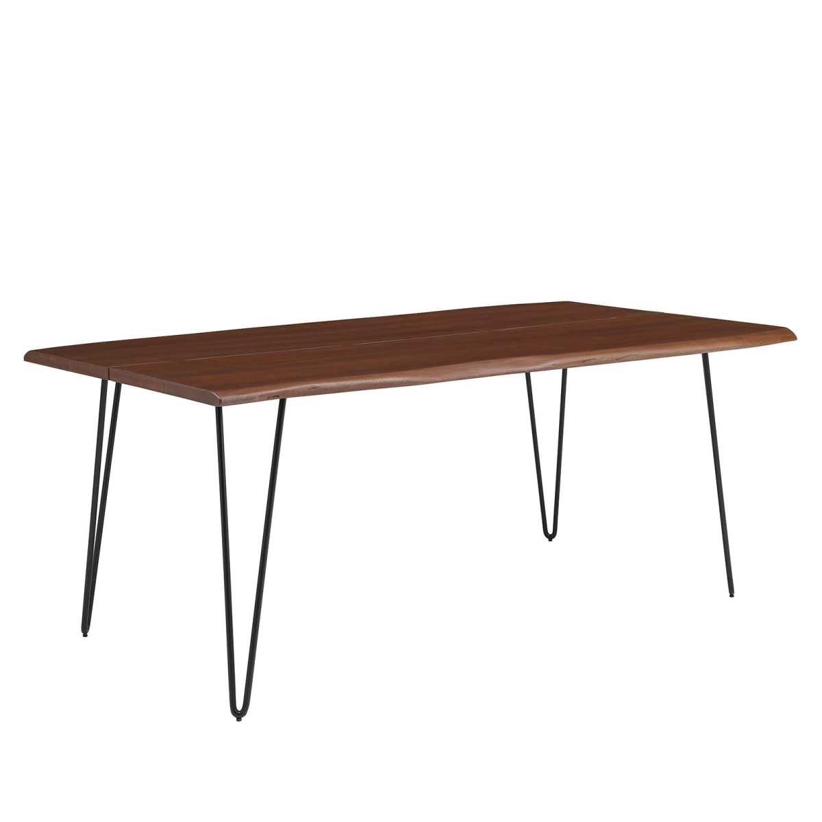EEI-6070-BLK-WAL 74 in. Ardor Live Edge Acacia Wood Dining Table, Black & Walnut