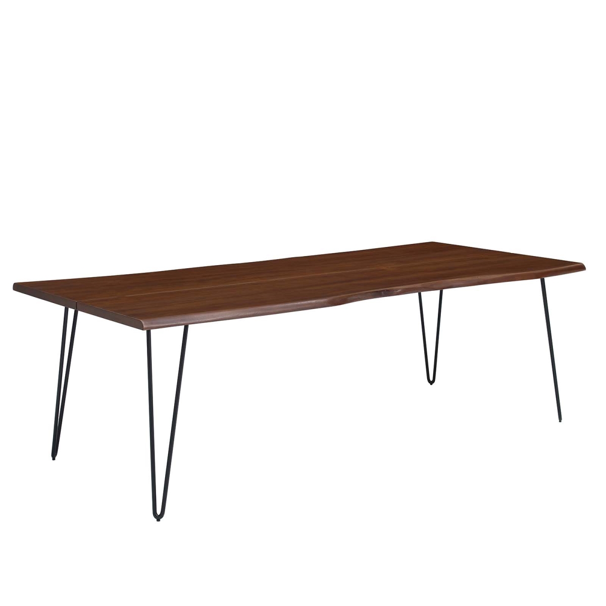 EEI-6072-BLK-WAL 96 in. Ardor Live Edge Acacia Wood Dining Table, Black & Walnut