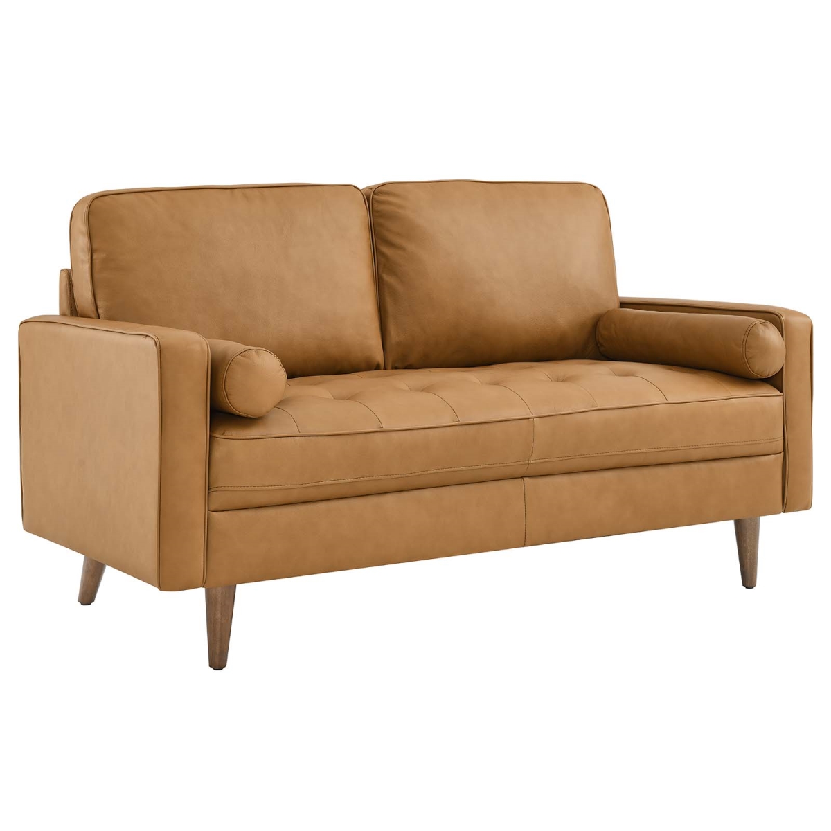 EEI-5870-TAN 33.5 x 61.5 x 32 in. Valour Leather Loveseat, Tan