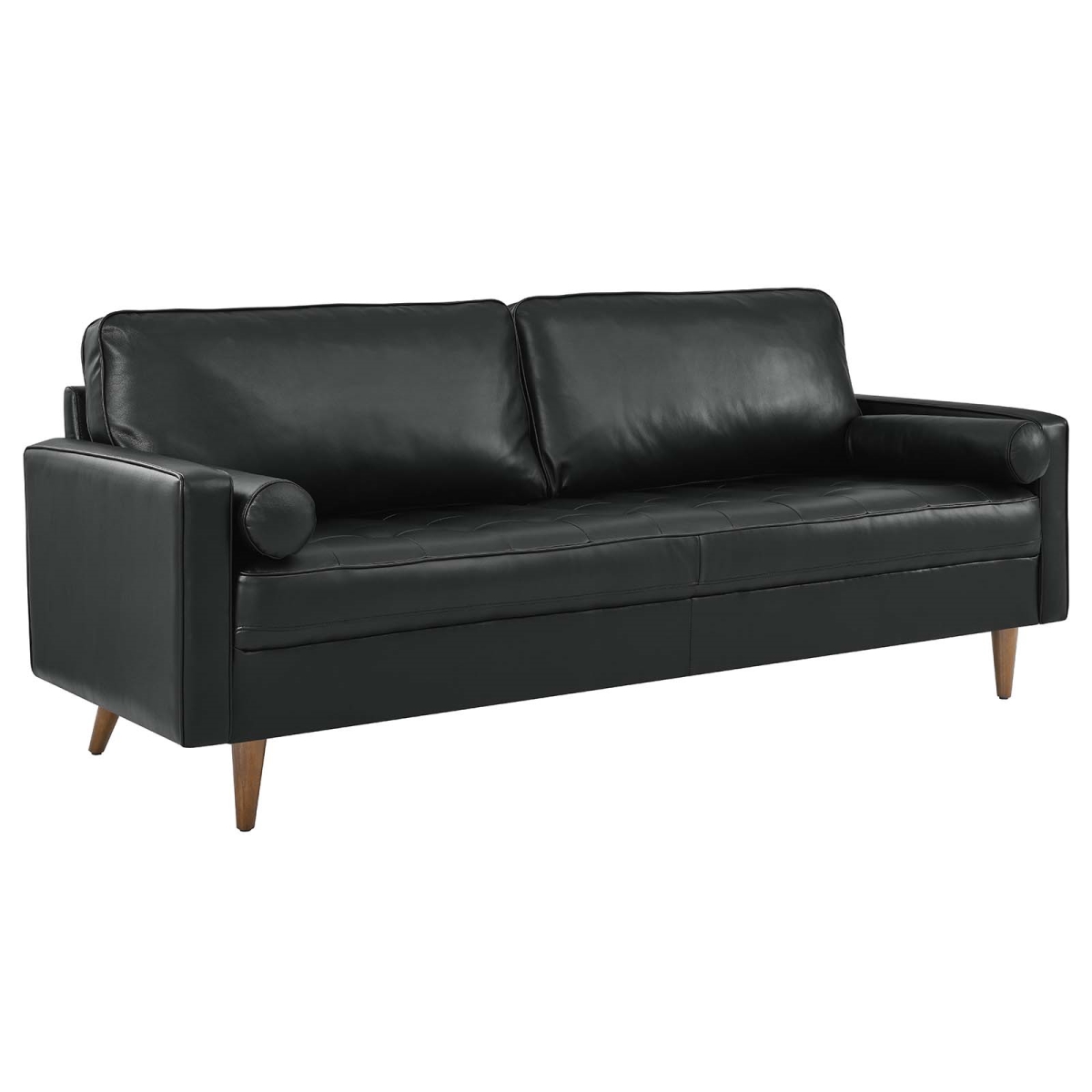 EEI-4634-BLK 81 in. Valour Leather Sofa, Black