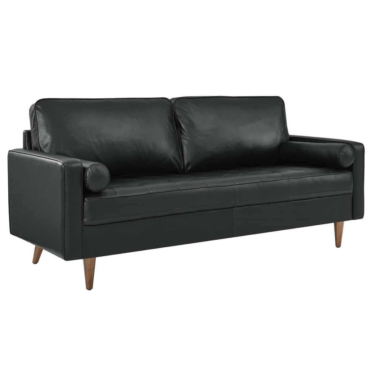 EEI-4633-BLK 33.5 x 32 x 73 in. Valour Leather Sofa, Black