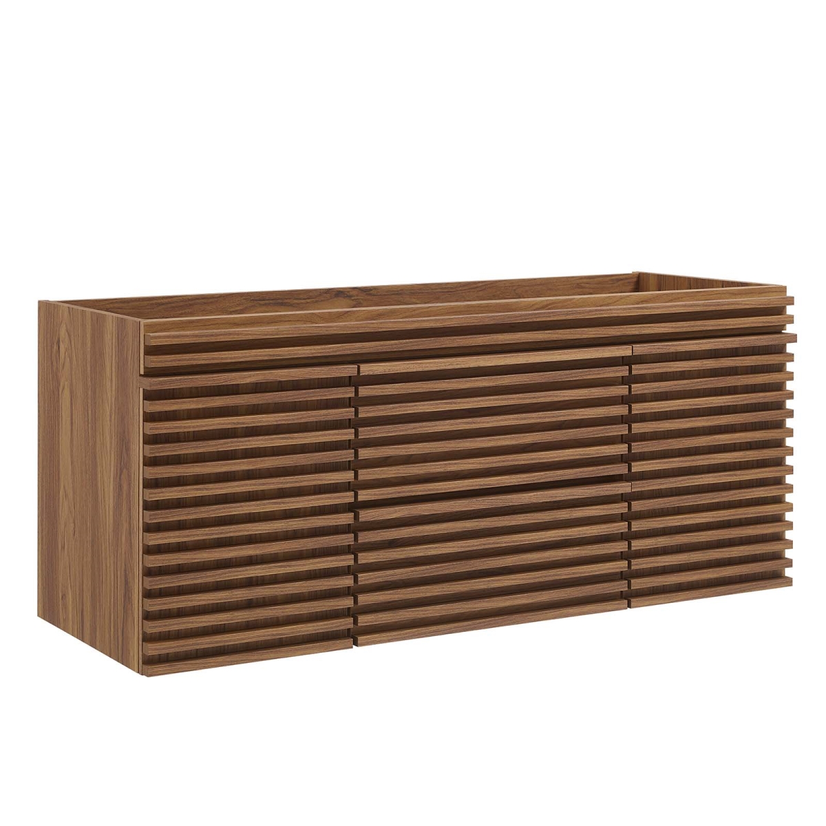 EEI-5866-WAL 48 in. Render Wall-Mount Bathroom Vanity Cabinet, Walnut