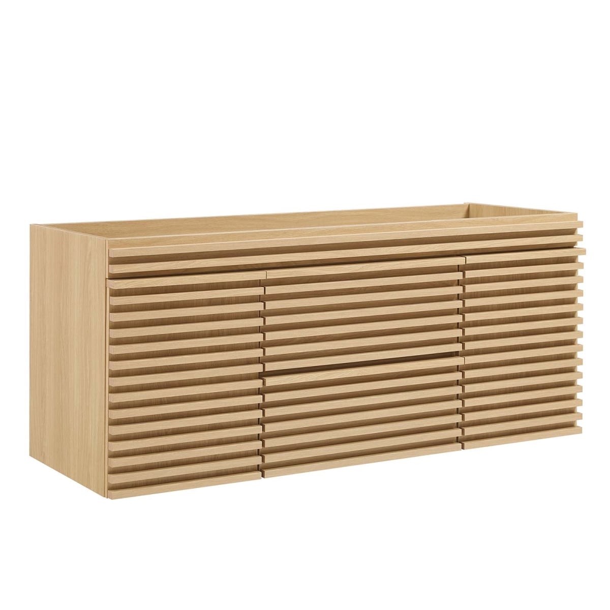 48 in. Render Wall-Mount Bathroom Vanity Cabinet, Oak