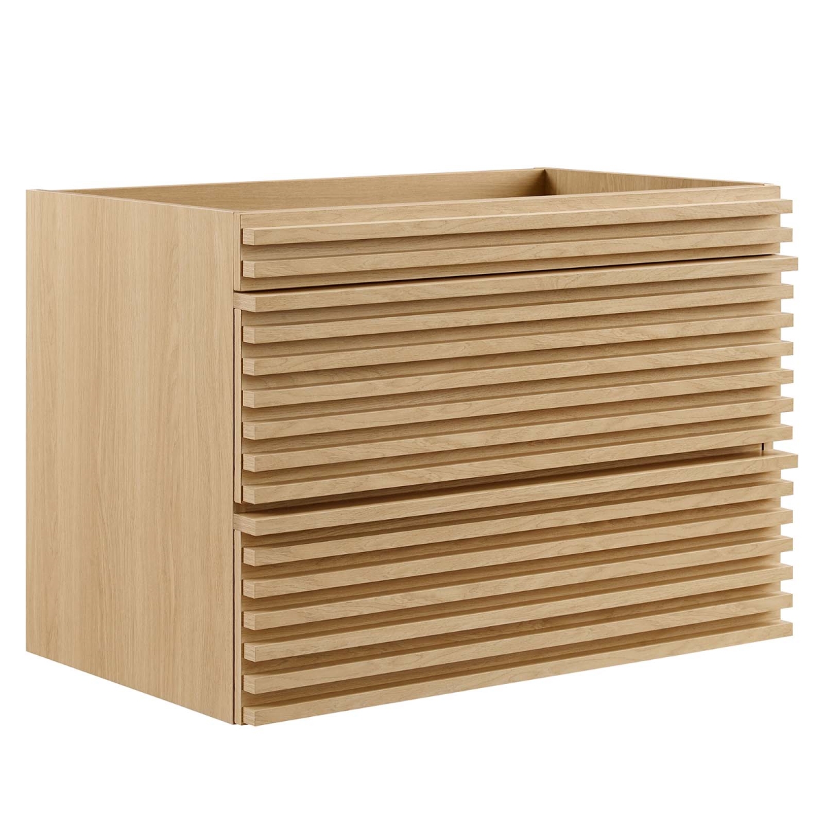 EEI-4850-OAK 30 in. Render Wall-Mount Bathroom Vanity, Oak
