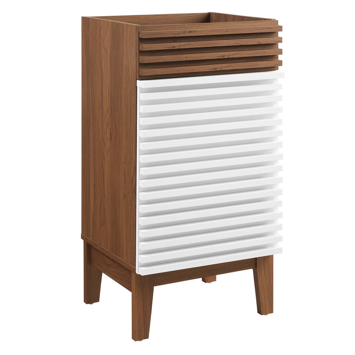 EEI-4849-WHI-WAL 18 in. Render Bathroom Vanity Cabinet, White & Walnut