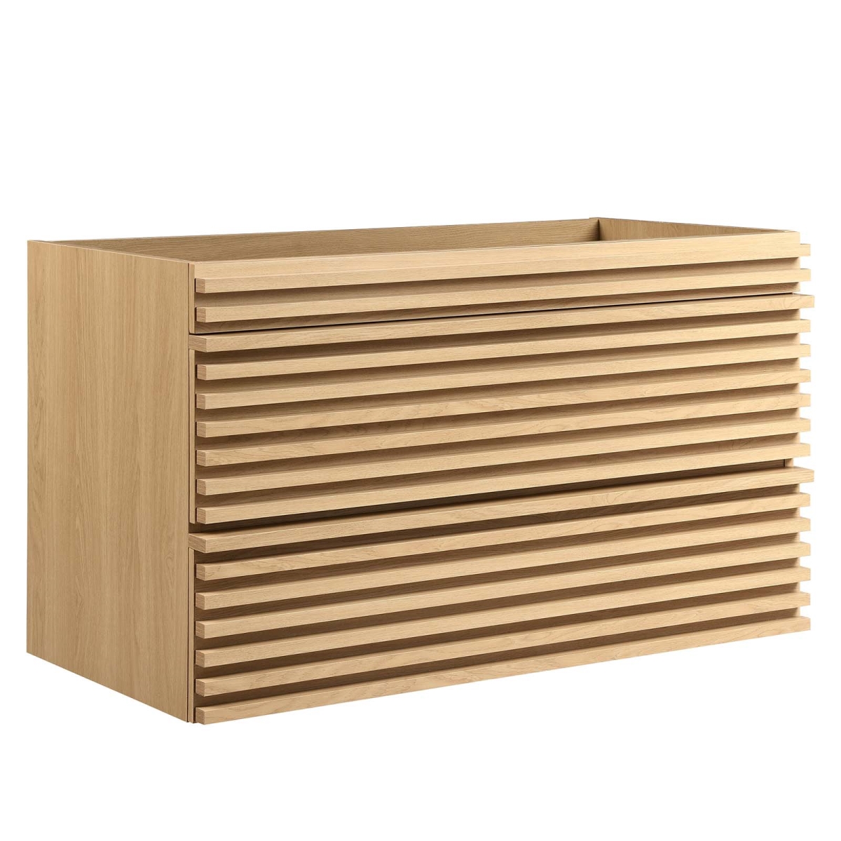 EEI-4339-OAK 36 in. Render Wall-Mount Bathroom Vanity Cabinet, Oak