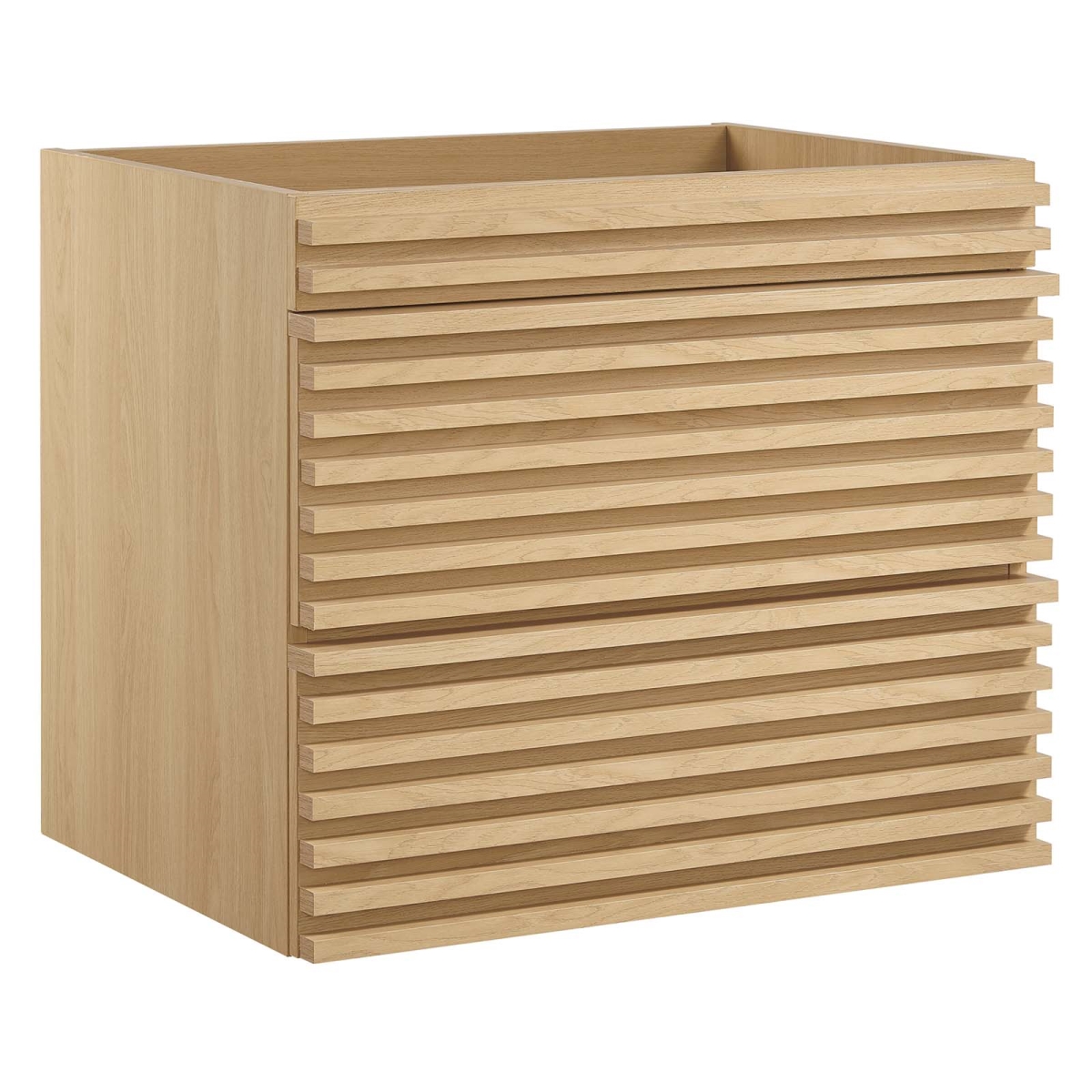 EEI-4338-OAK 24 in. Render Wall-Mount Bathroom Vanity Cabinet, Oak