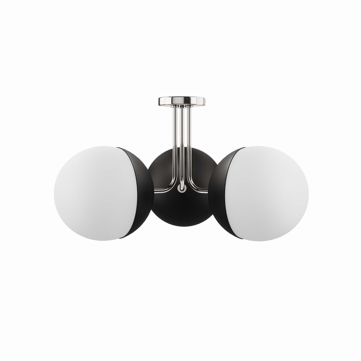 Picture of Modway Furniture EEI-5656-OPA-PON 11 x 21 x 21 in. Stellar 3-Light Semi-Flush Ceiling Light&#44; Opal & Polished Nickel