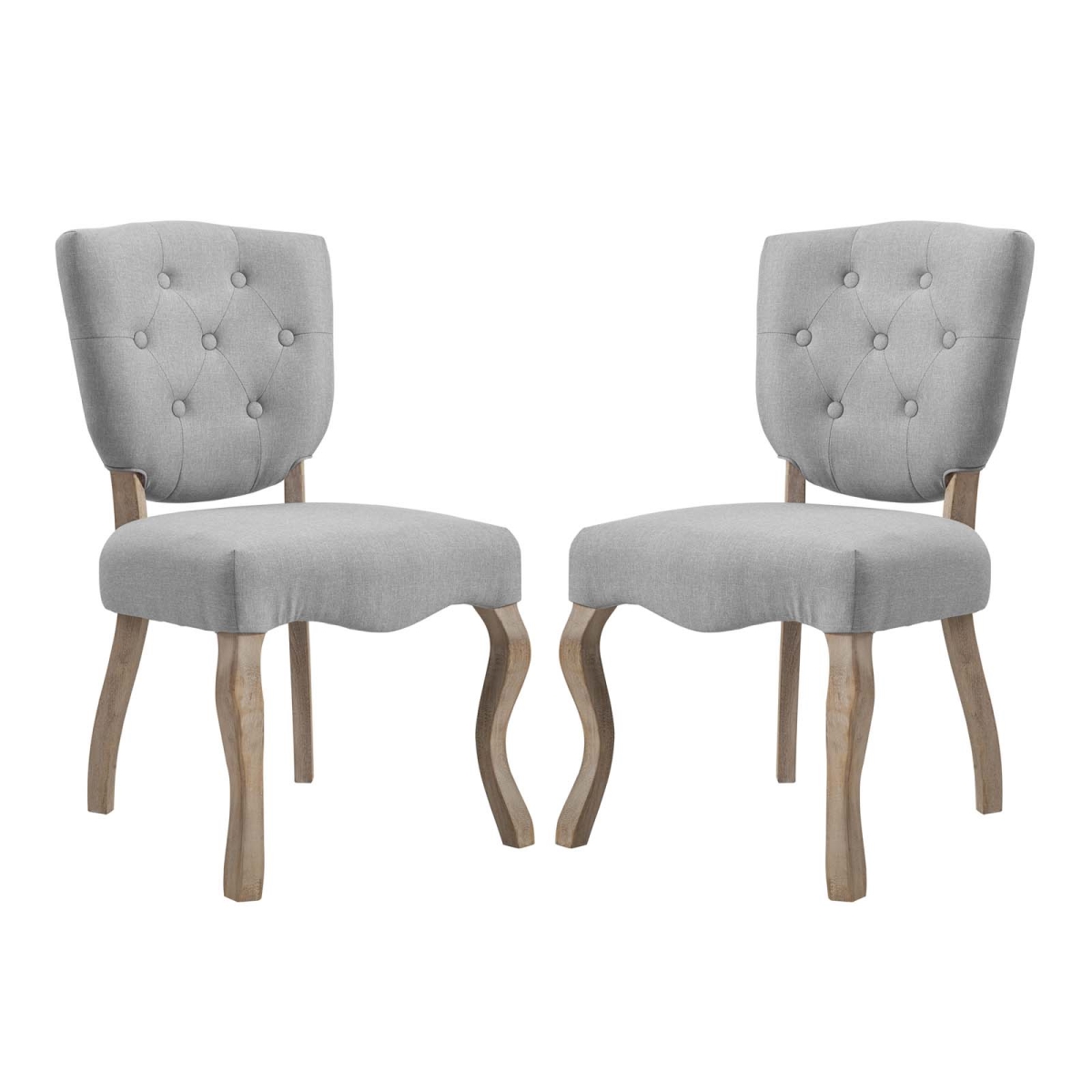 EEI-3383-LGR Array Dining Side Chair, Light Gray - Set of 2