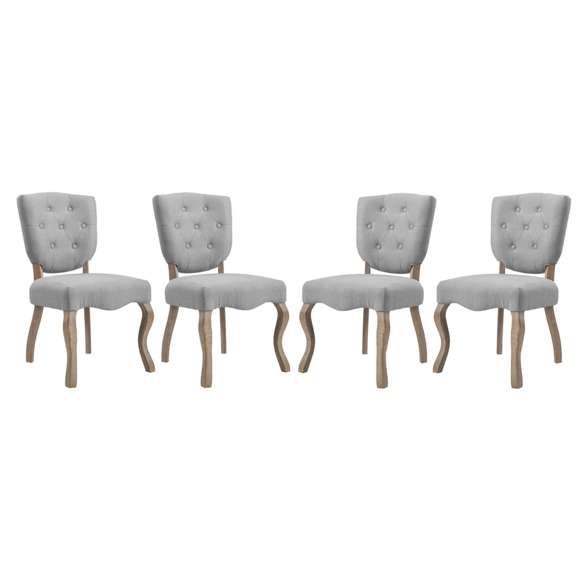 EEI-3384-LGR 36 x 20 x 24.5 in. Array Dining Side Chair, Light Gray - Set of 4