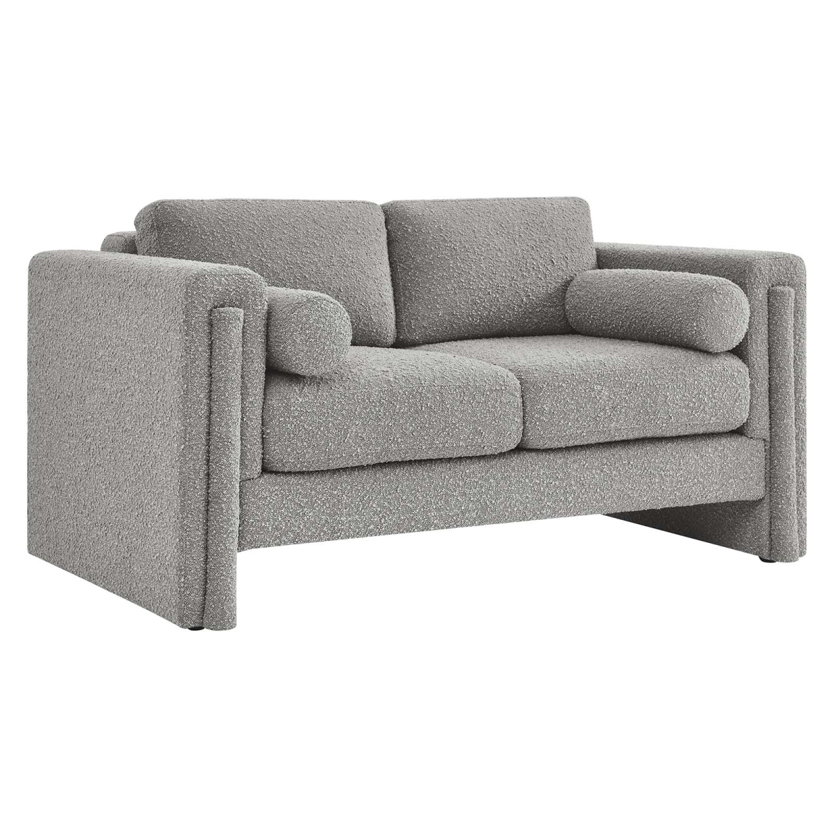 EEI-6376-LGR 33 x 61 x 36 in. Visible Boucle Fabric Loveseat, Light Gray
