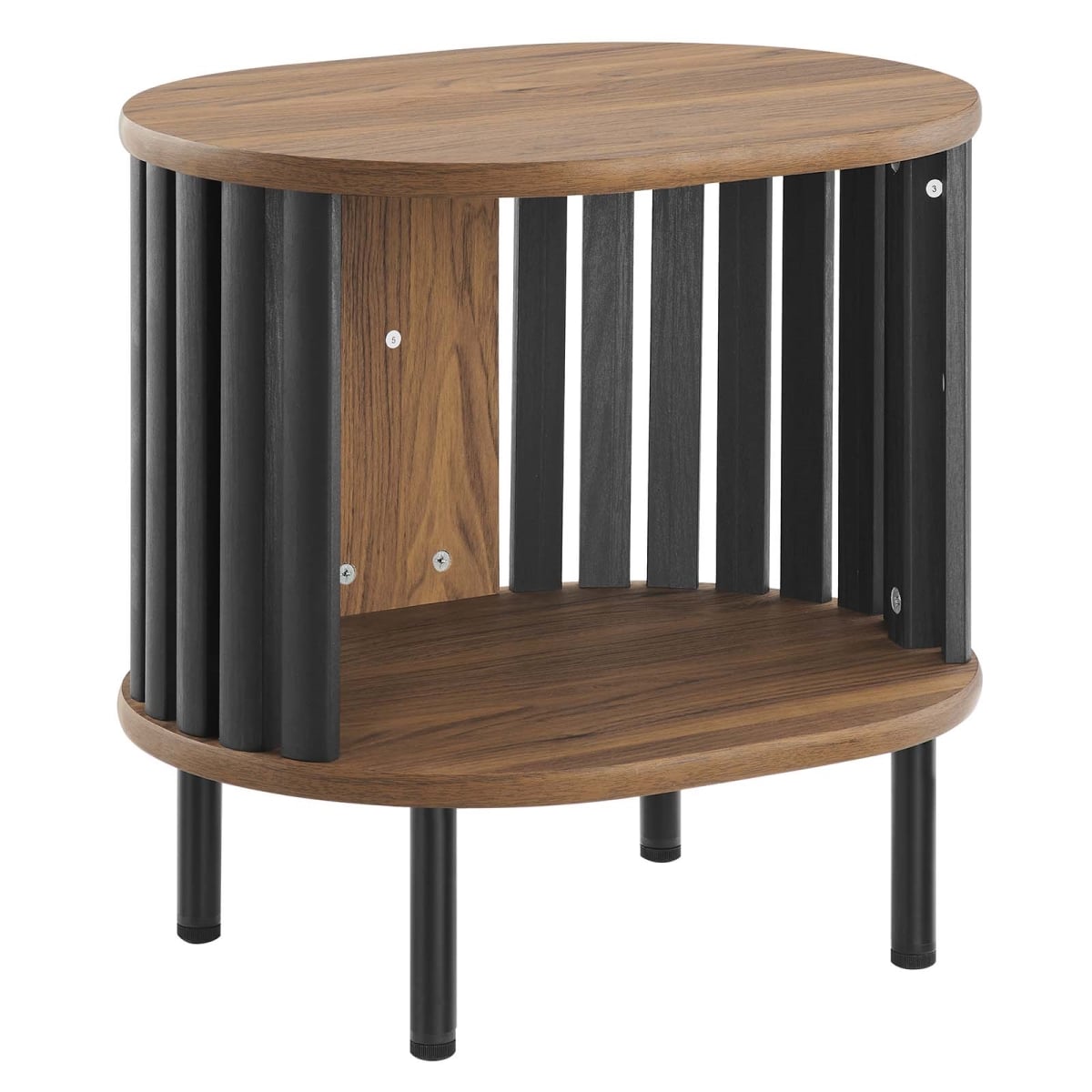 EEI-6523-WAL-BLK Fortitude Side Table, Walnut & Black