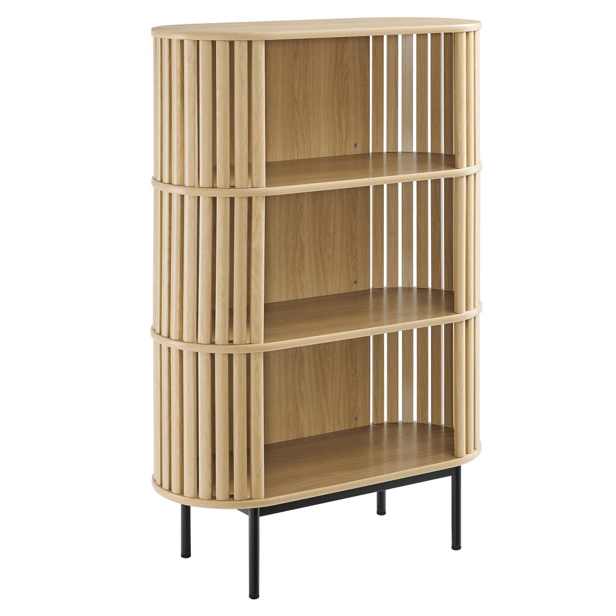EEI-6524-OAK Fortitude Three Tier Display Cabinet, Oak