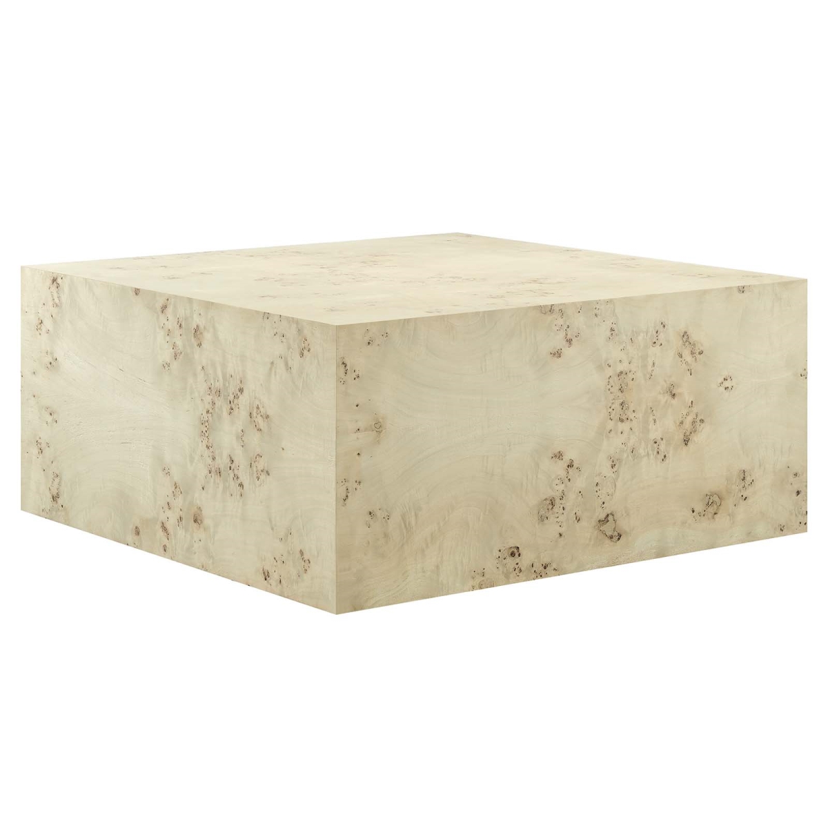 EEI-6272-BLB 36 in. Cosmos Square Burl Wood Coffee Table, Bleached Burl