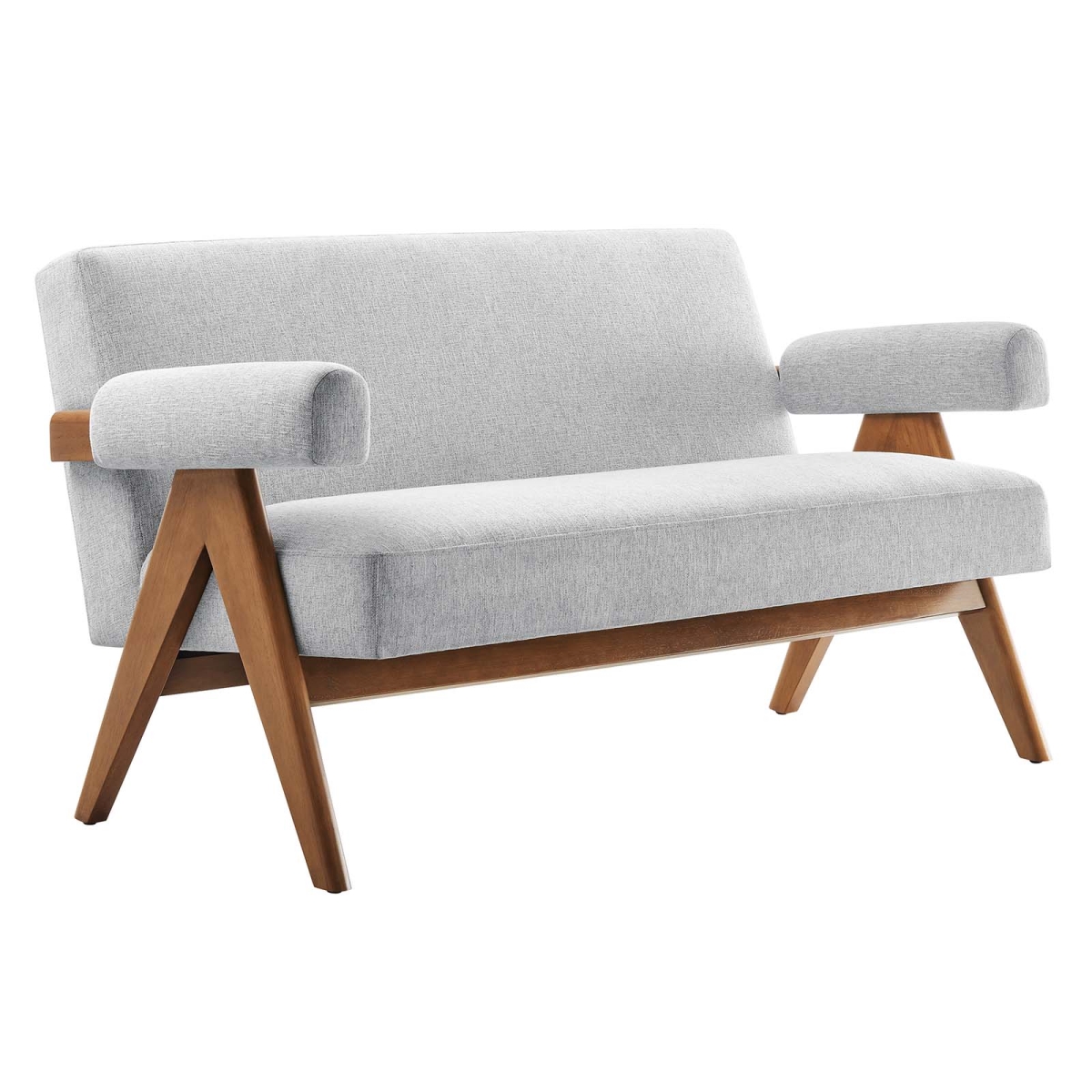 EEI-6505-HLG Lyra Fabric Loveseat, Light Gray Fabric