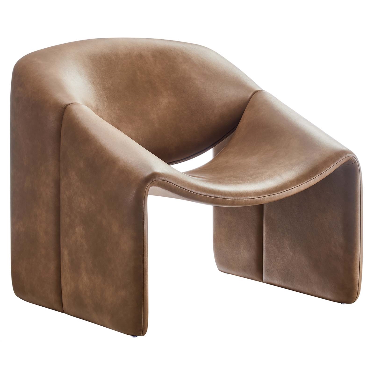 EEI-6768-BRN Vivi Vegan Leather Accent Chair, Brown