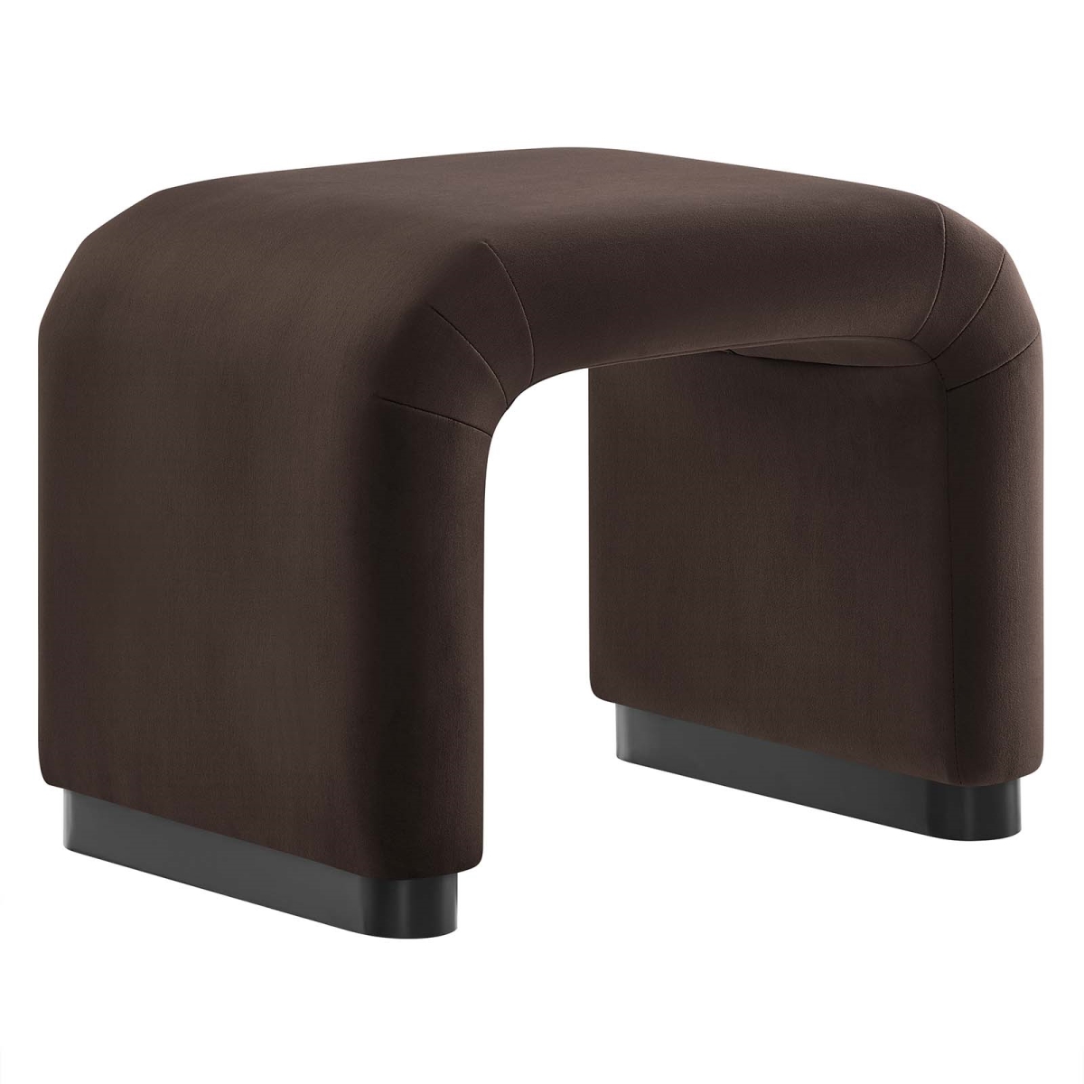 EEI-6733-BLK-CHB Koda Performance Velvet Waterfall Stool, Black, Chocolate & Brown