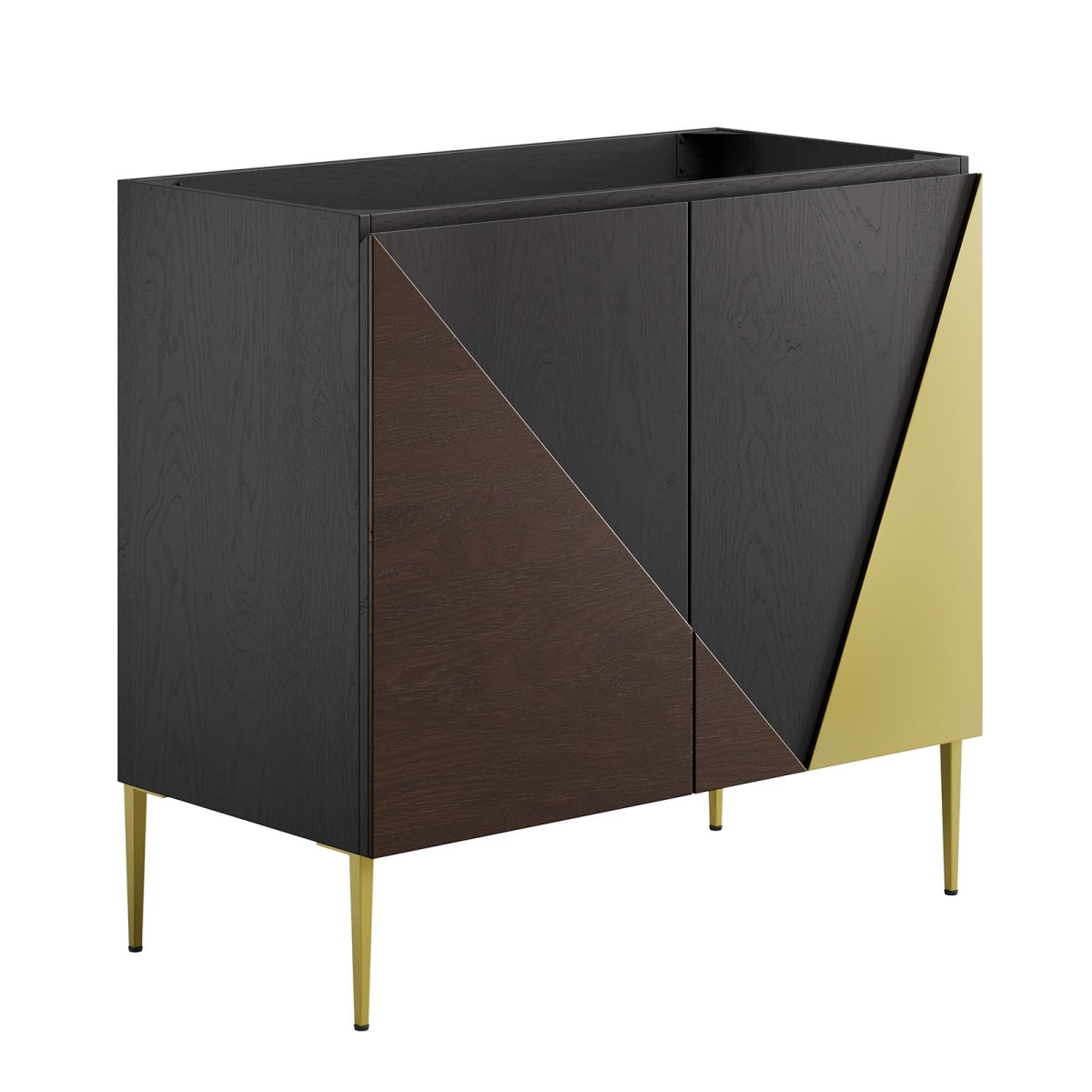 EEI-6144-BLK-GLD 36 in. Alchemist Bathroom Vanity Cabinet, Black & Gold