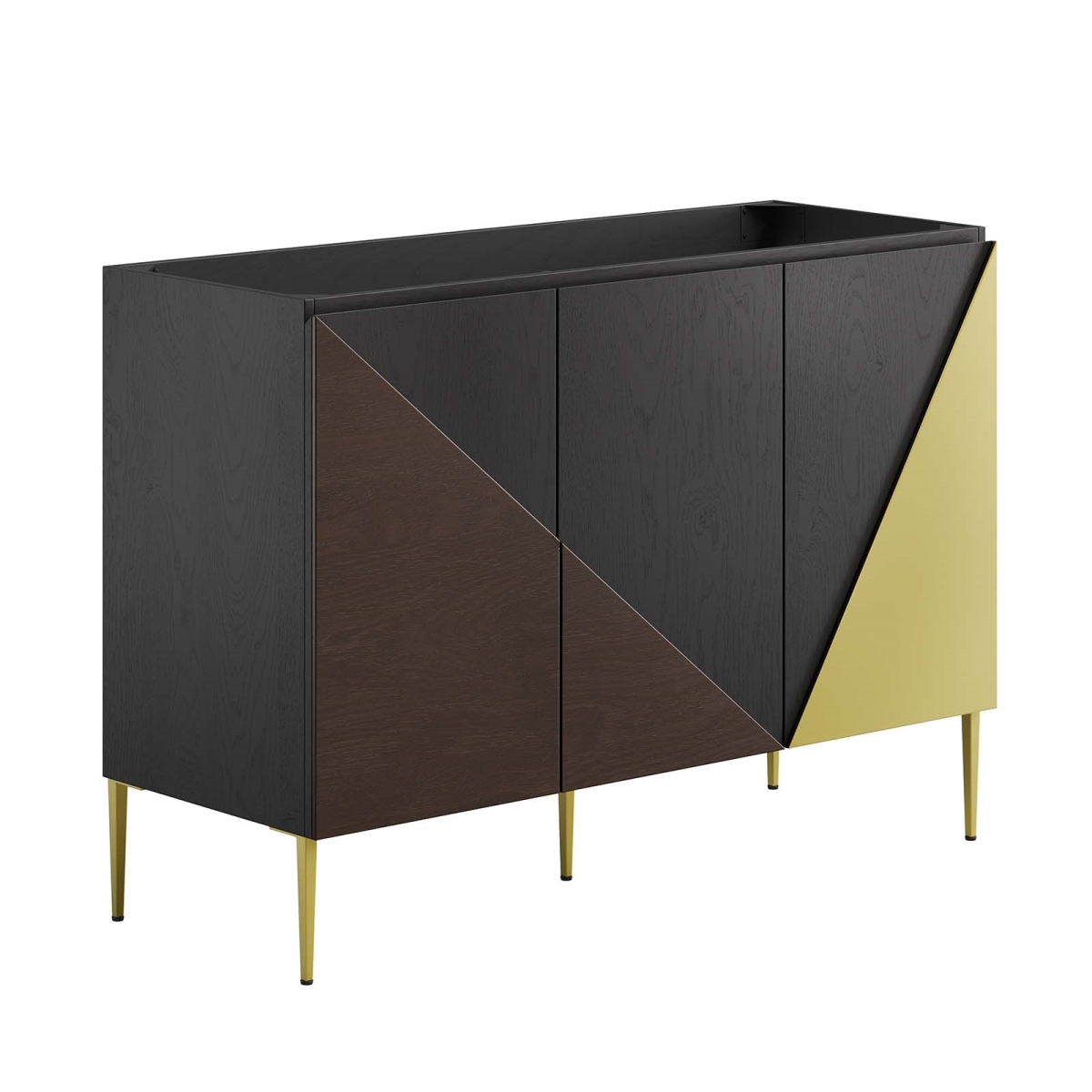 EEI-6145-BLK-GLD 48 in. Alchemist Bathroom Vanity Cabinet, Black & Gold