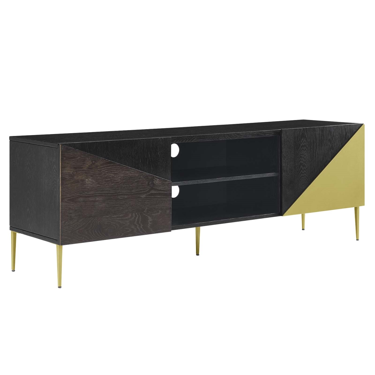 EEI-6146-BLK-GLD 72 in. Alchemist TV Stand, Black & Gold