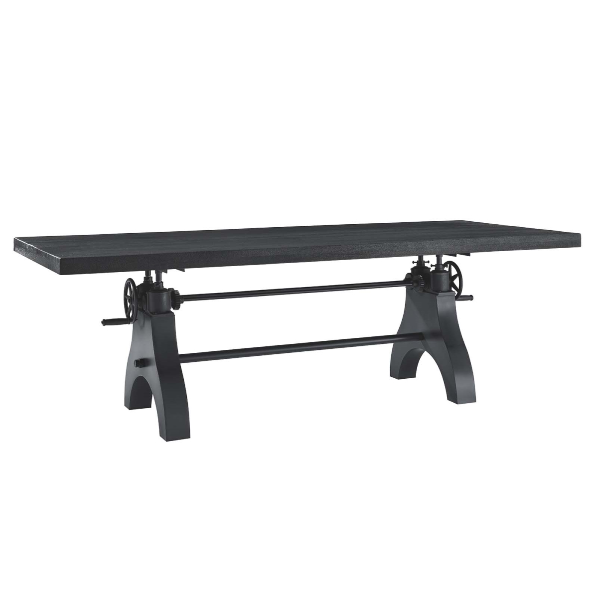 EEI-6149-BLK-BLK 96 in. Genuine Crank Adjustable Height Dining & Conference Table, Black