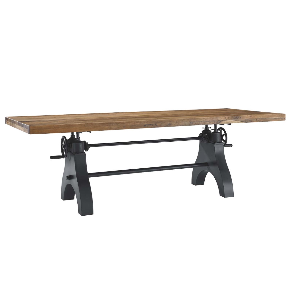 EEI-6149-BLK-NAT 96 in. Genuine Crank Adjustable Height Dining & Conference Table, Black & Natural
