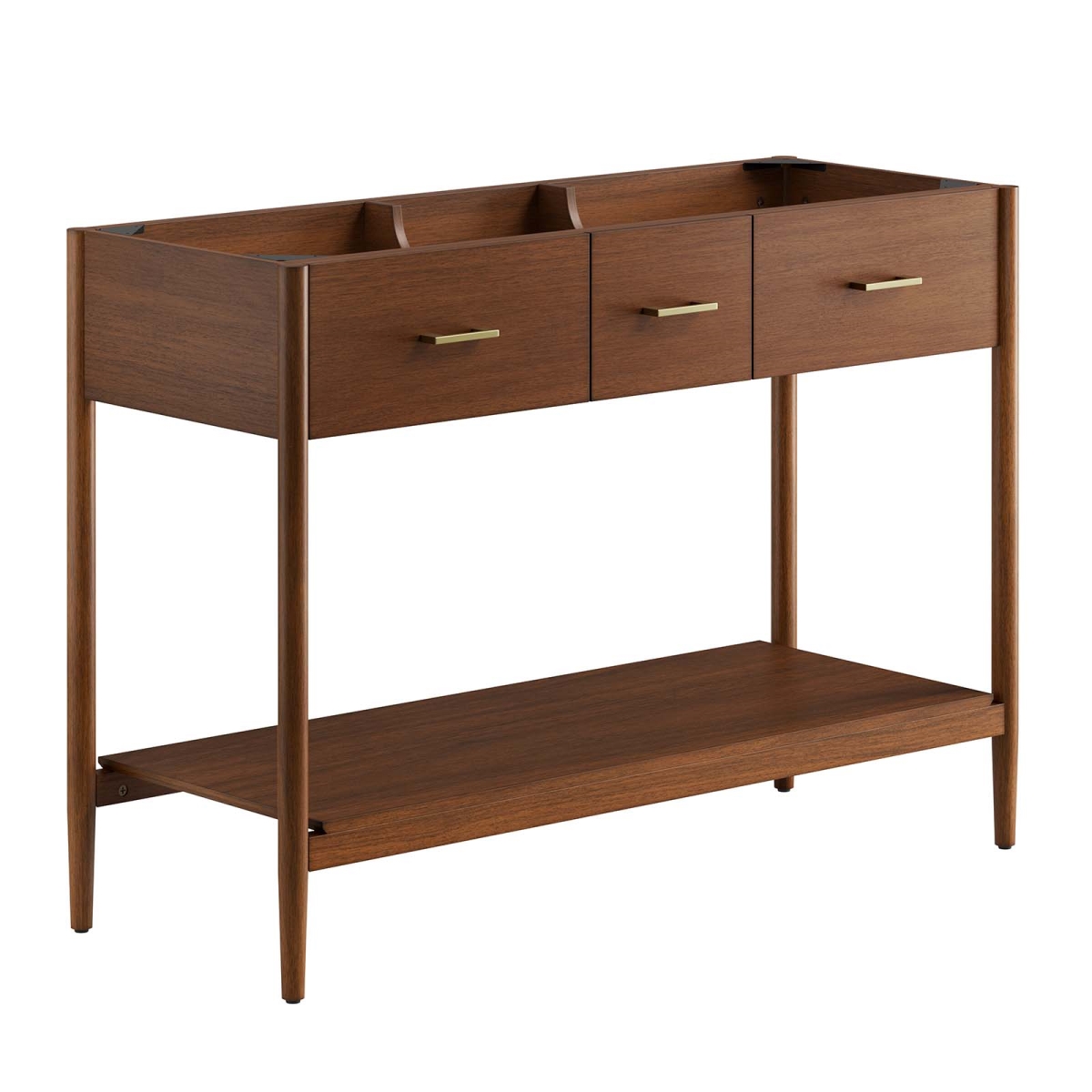 EEI-6356-WAL 48 in. Zaire Double Sink Compatible Bathroom Vanity Cabinet, Walnut