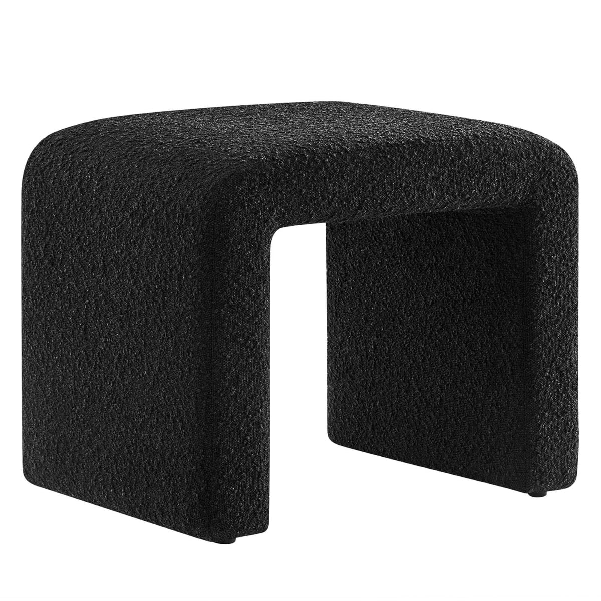EEI-6737-BLK Simba Boucle Fabric Waterfall Stool, Black