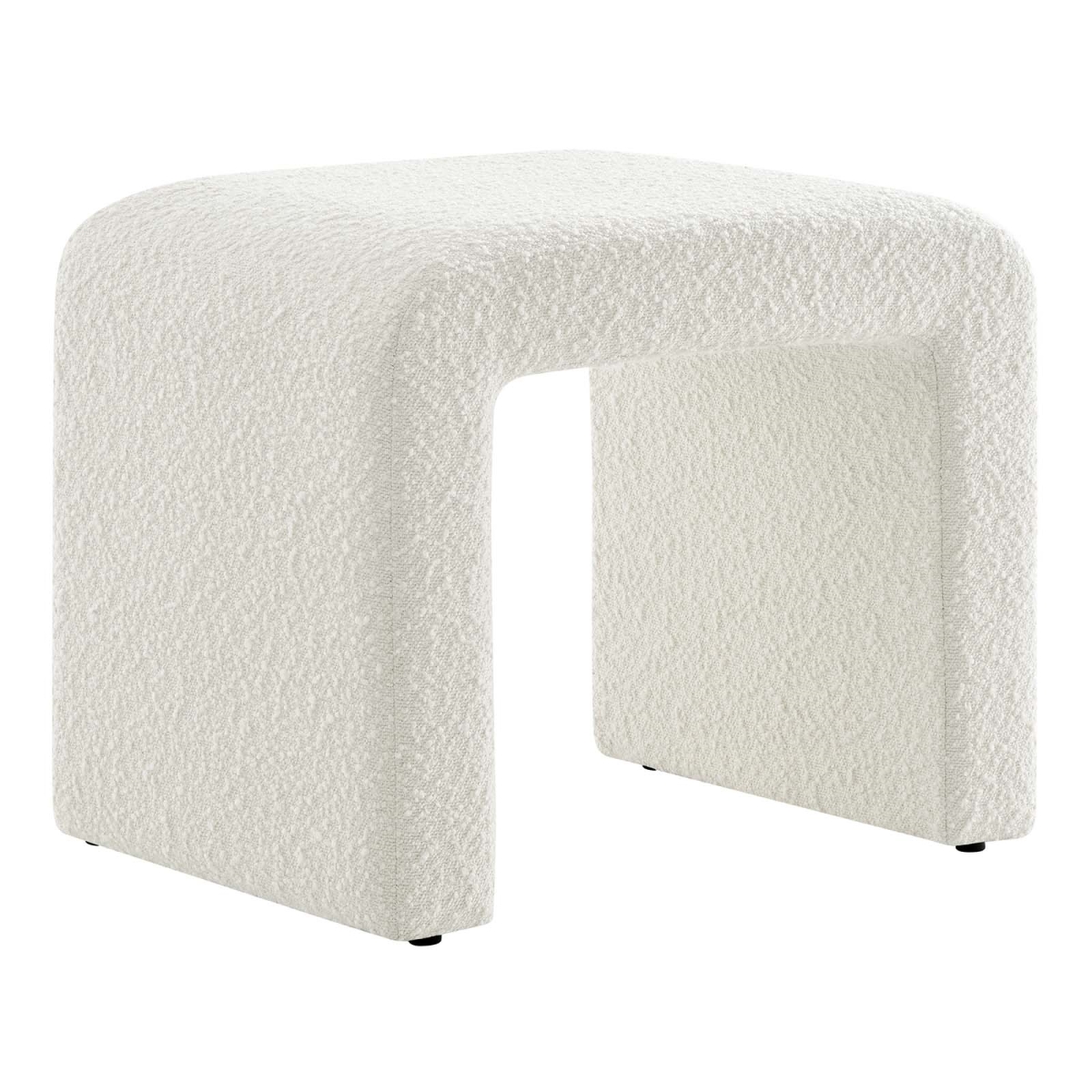 EEI-6737-IVO Simba Boucle Fabric Waterfall Stool, Ivory