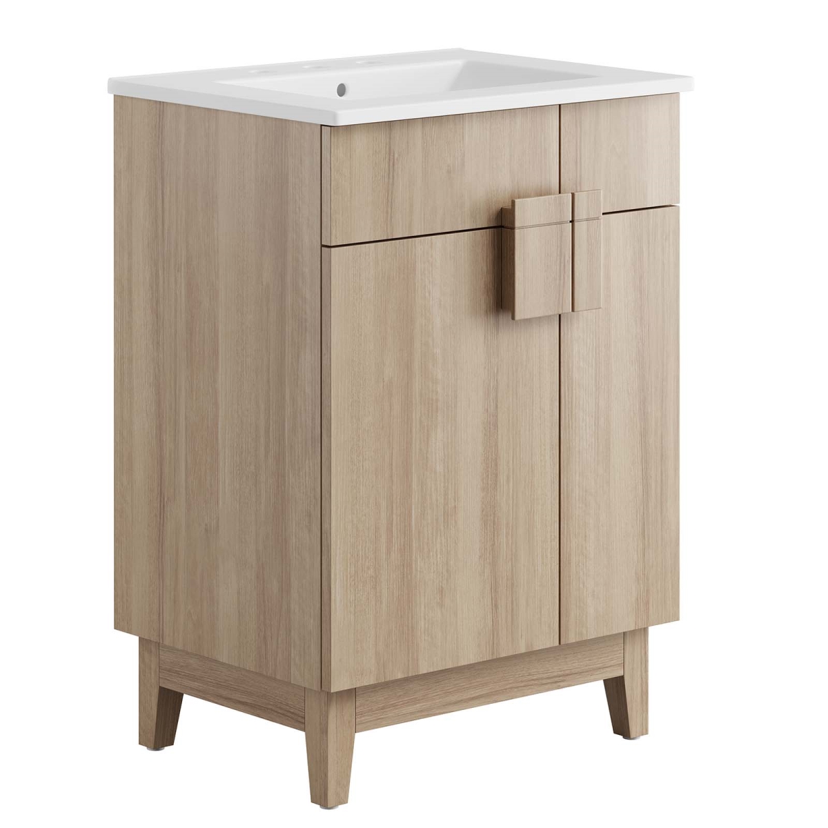 EEI-6482-WHI-OAK 24 in. Miles Bathroom Vanity, White & Oak