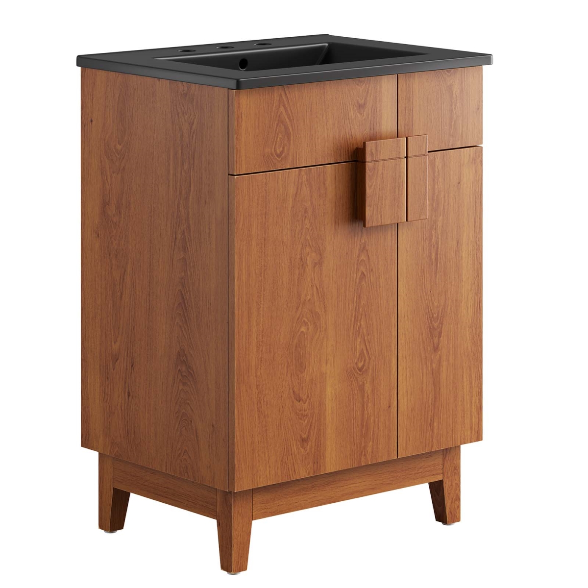 EEI-6483-BLK-WAL 24 in. Miles Bathroom Vanity, Black & Walnut