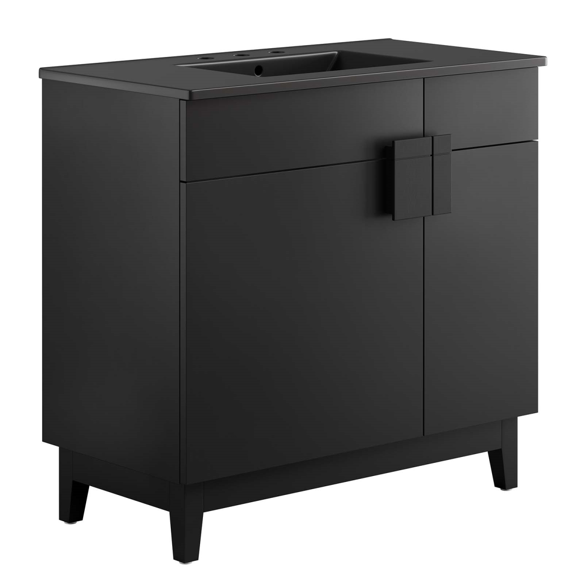EEI-6485-BLK-BLK 36 in. Miles Bathroom Vanity, Black