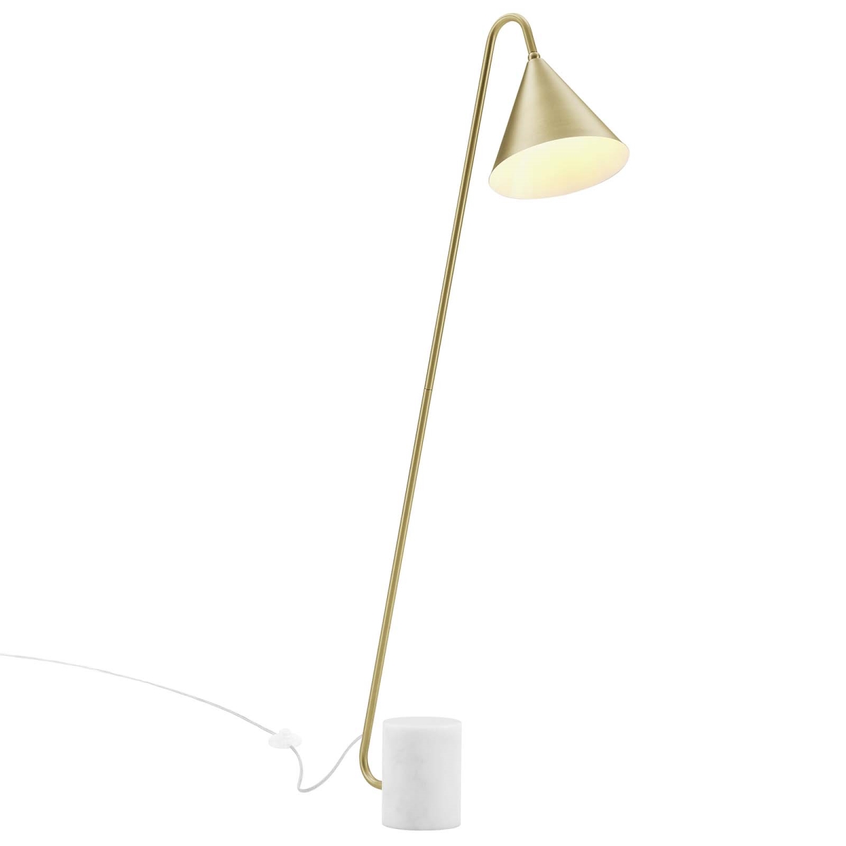 Picture of Modway Furniture EEI-6531-SBR Ayla Marble Base Floor Lamp&#44; Satin Brass