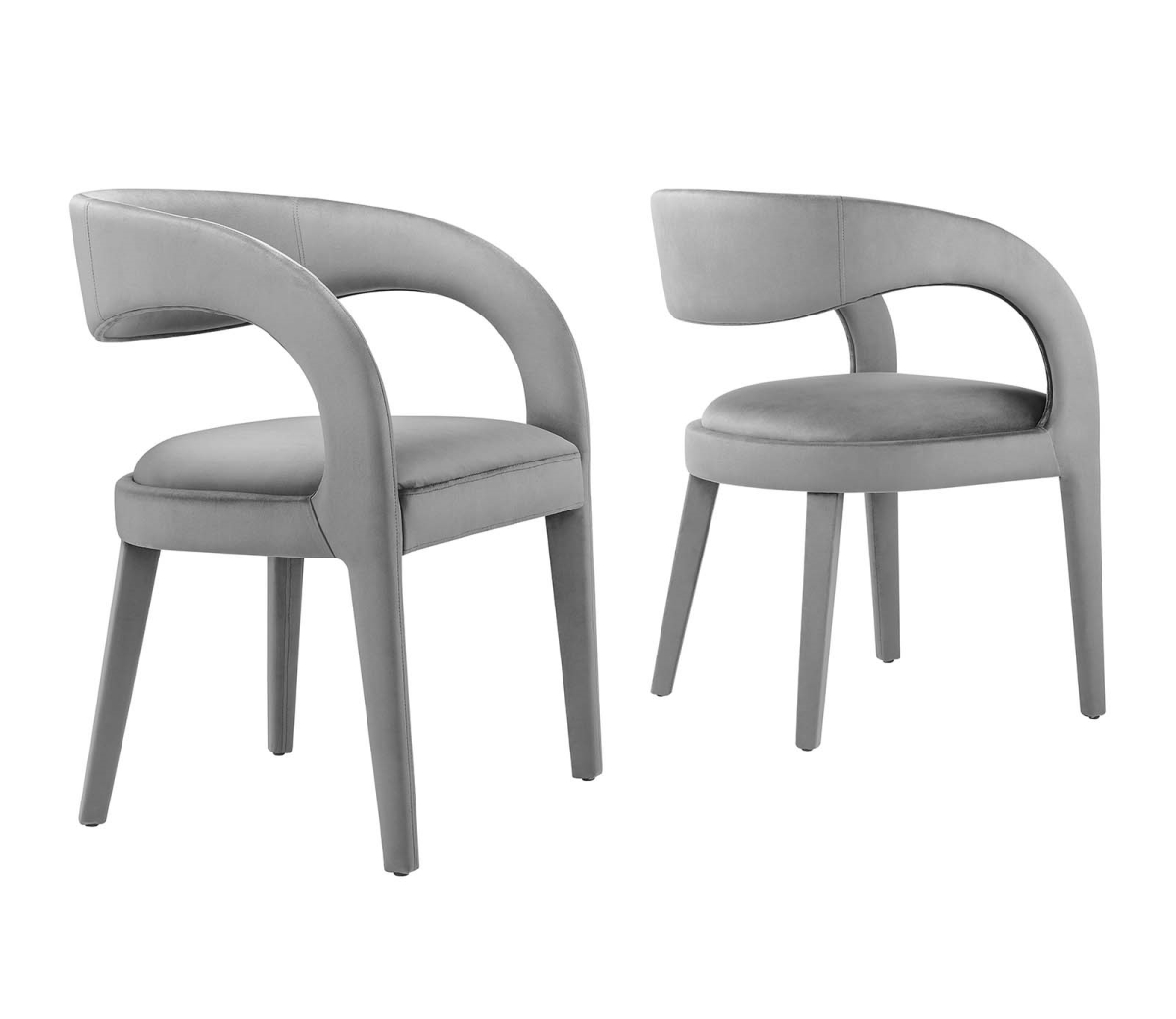 EEI-6563-GRY Pinnacle Performance Velvet Dining Chair, Gray - Set of Two