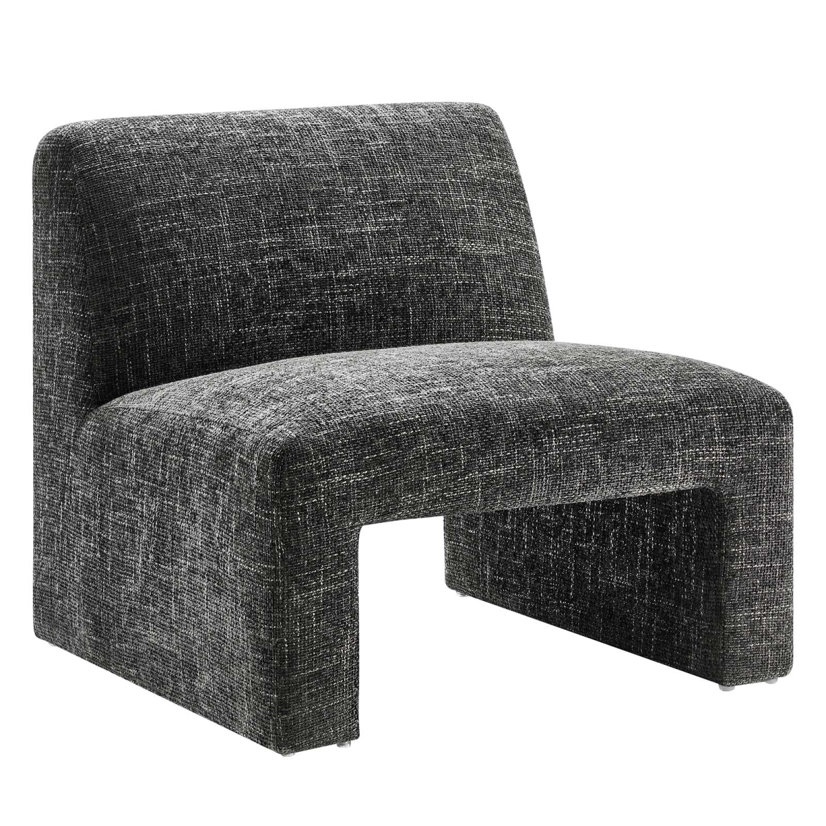 EEI-6765-CAR Amita Chenille Upholstered Accent Chair, Carbon Black