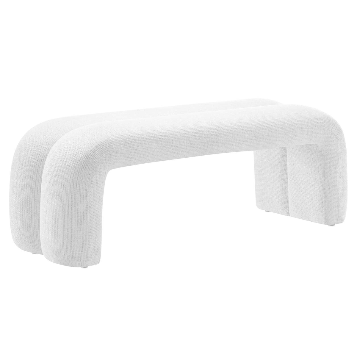 EEI-6769-FRO 50.5 in. Dax Chenille Upholstered Accent Bench, Frost