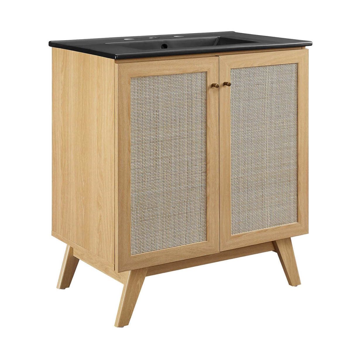EEI-6716-OAK-BLK 30 in. Soma Bathroom Vanity, Oak & Black