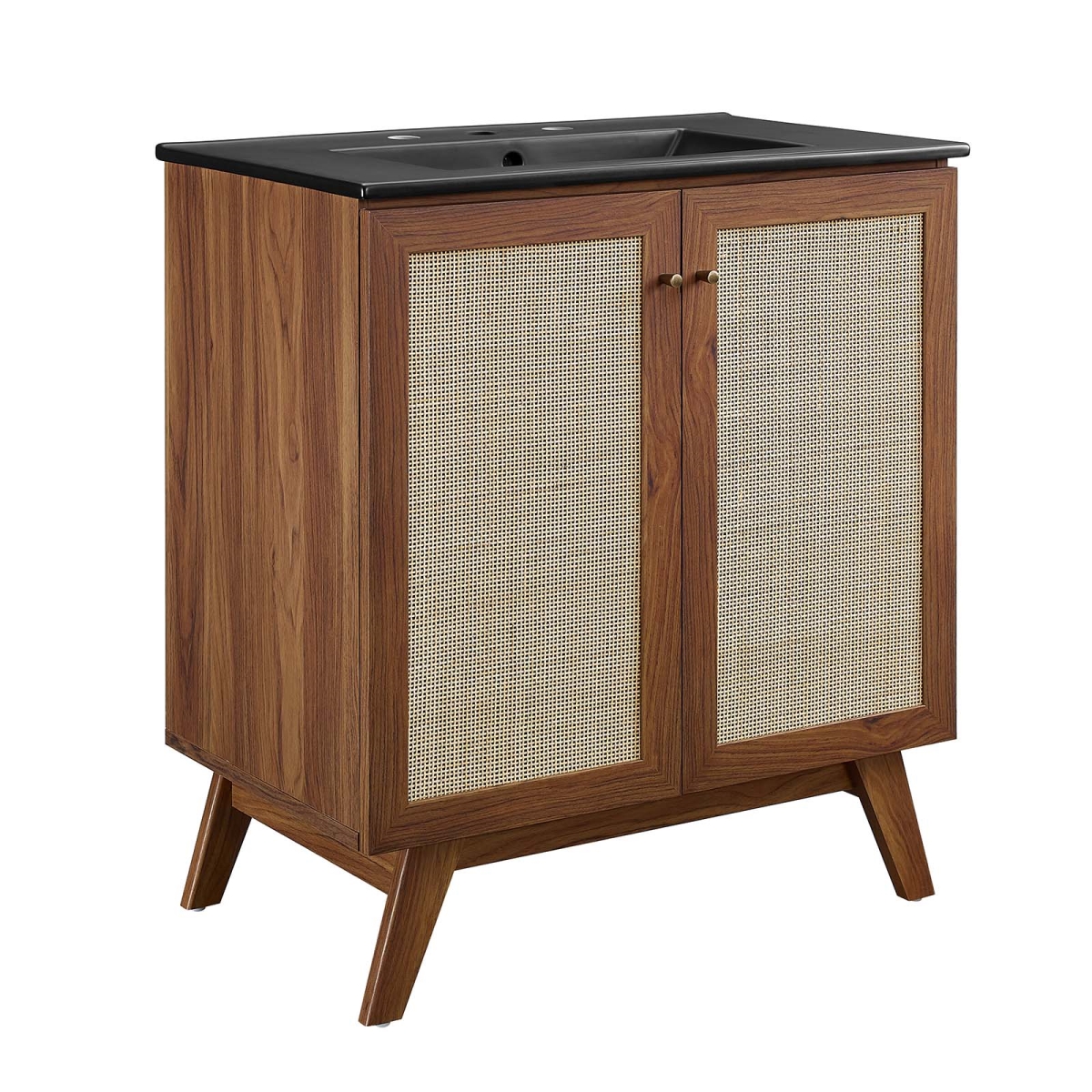 EEI-6716-WAL-BLK 30 in. Soma Bathroom Vanity, Walnut & Black