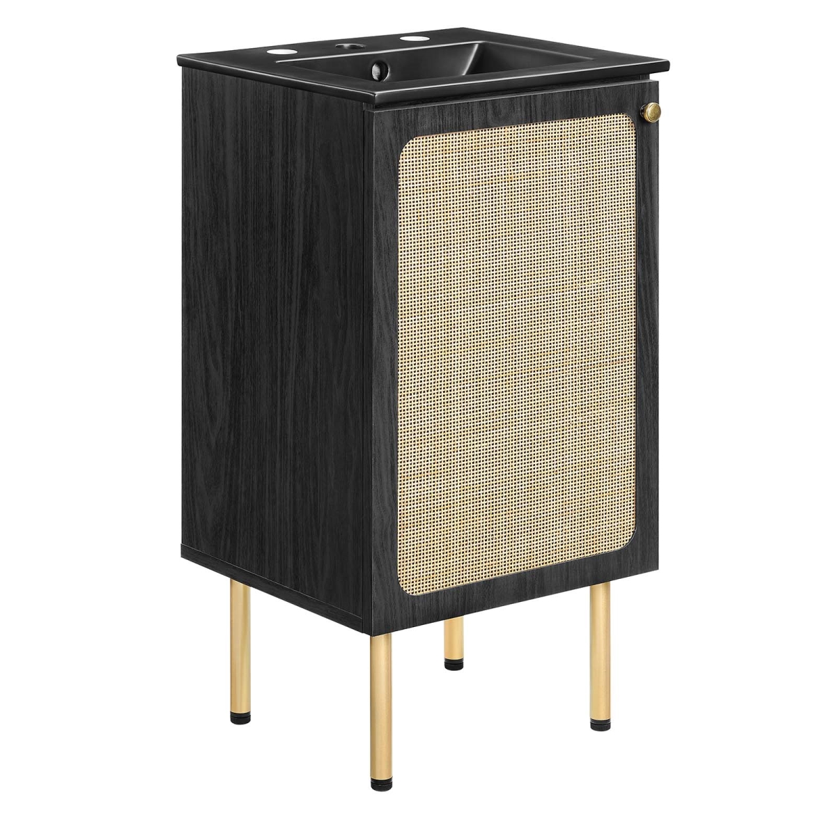 EEI-6692-BLK-BLK 18 in. Chaucer Bathroom Vanity, Black