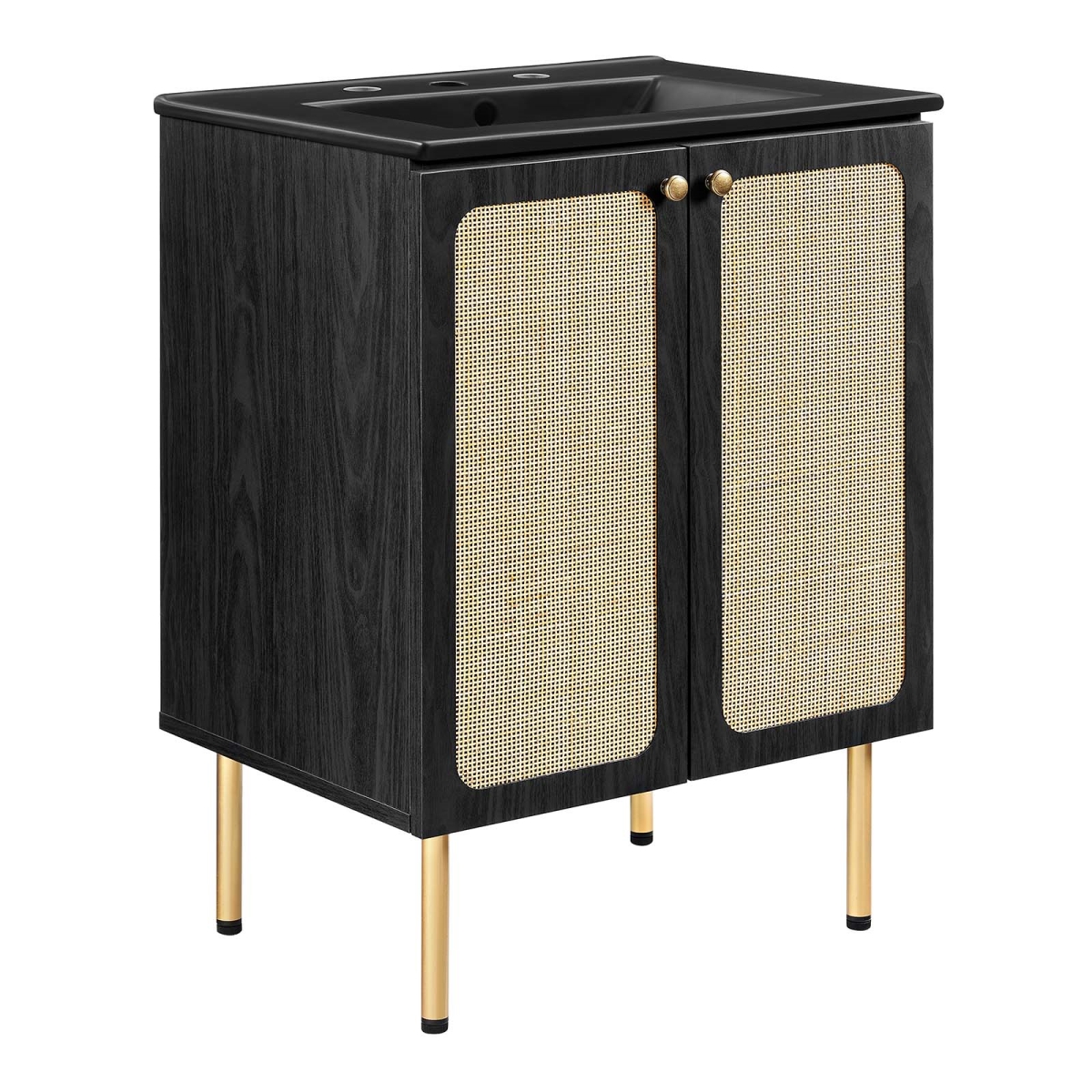 EEI-6694-BLK-BLK 24 in. Chaucer Bathroom Vanity, Black